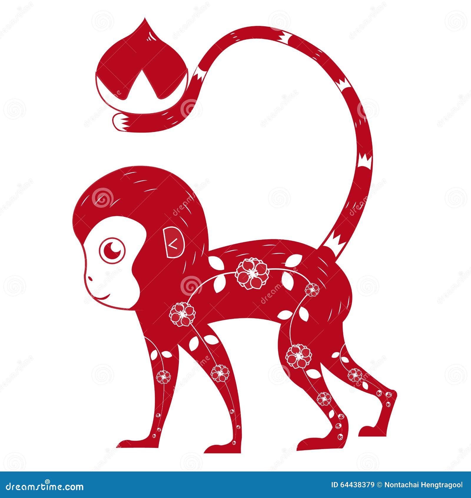 Monkey stock vector. Illustration of animal, culture 64438379