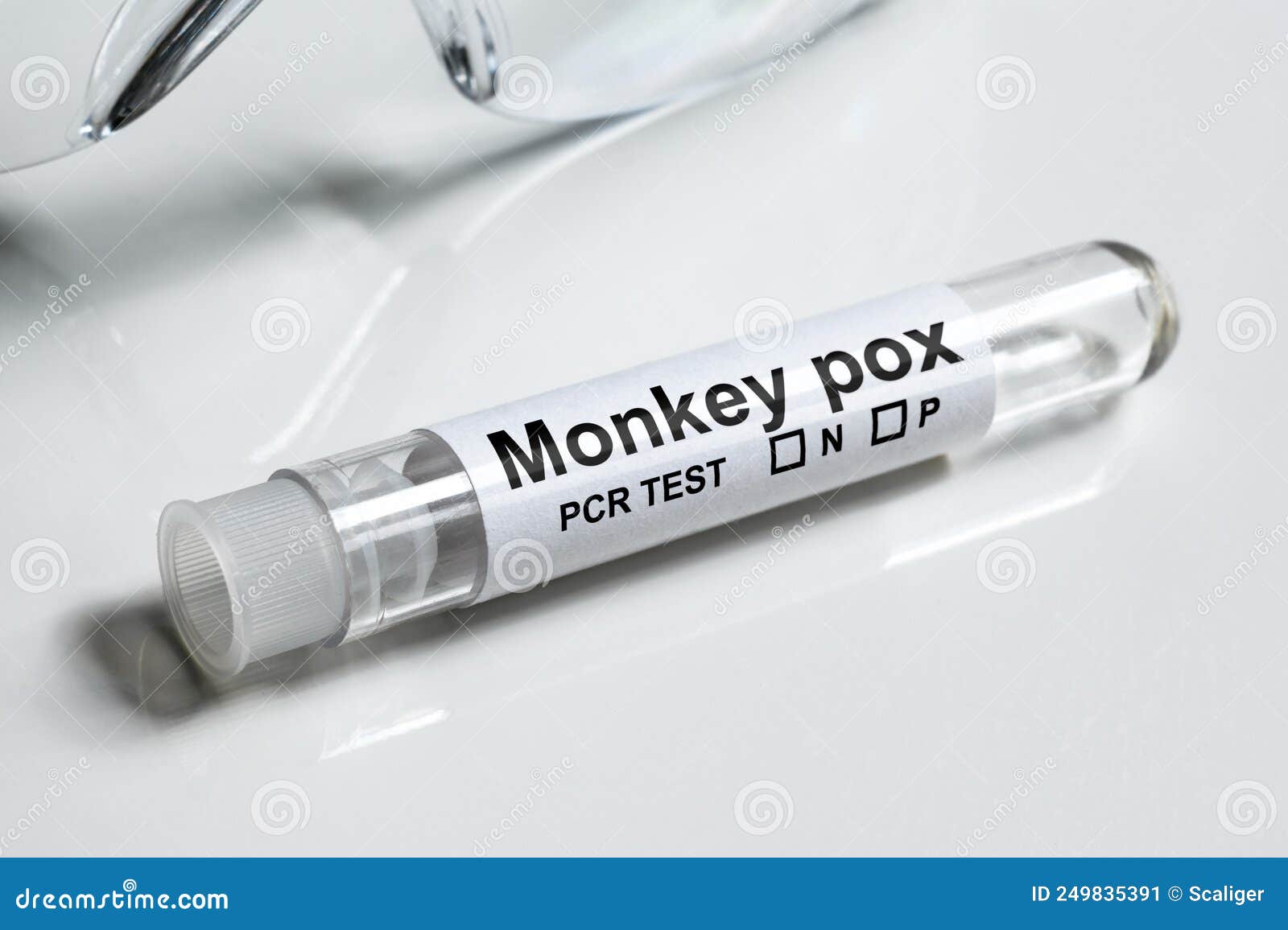 monkeypox pcr test tube close-up. equipment for monkey pox virus diagnostics