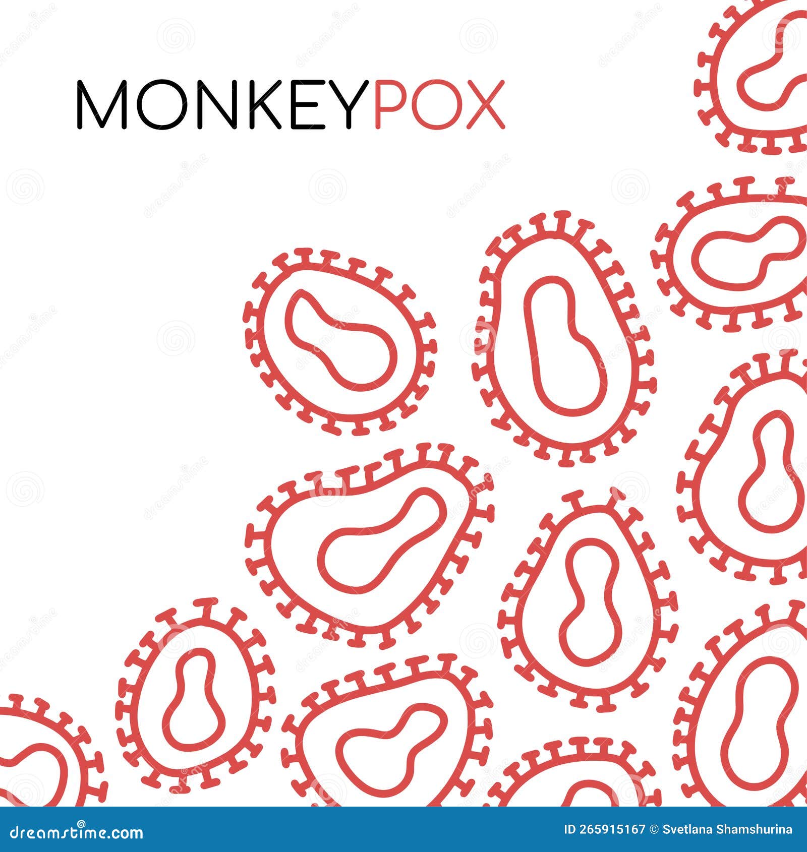 monkeypox virus banner. monkeypox outbreak pandemic  with microscopic cells view background. linear abstract