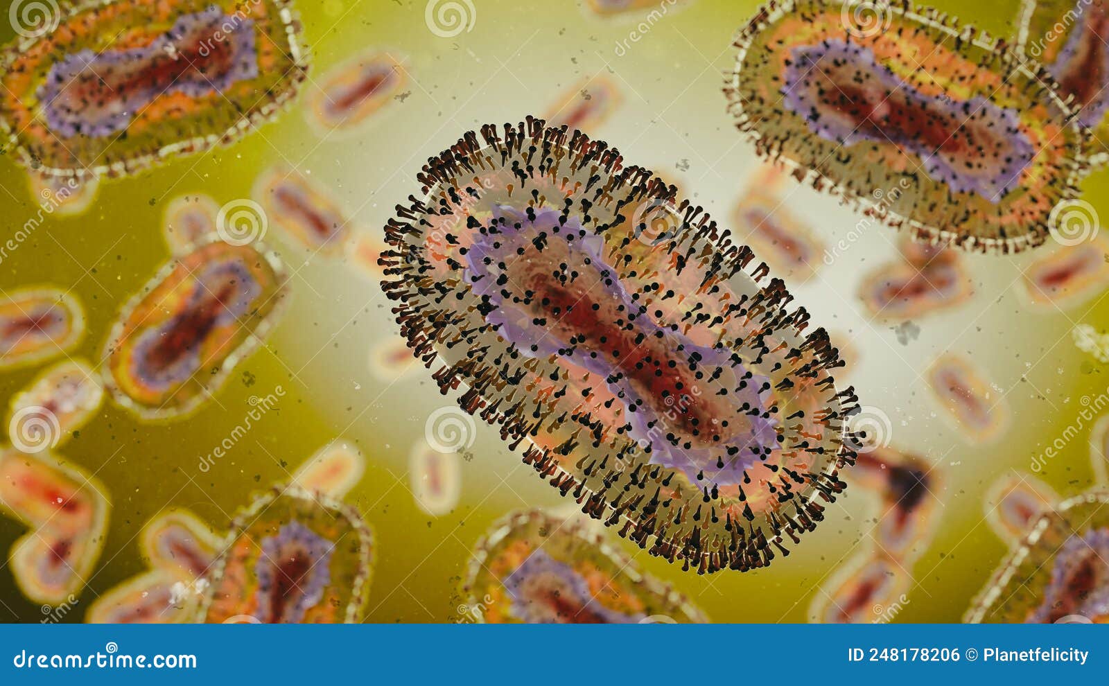 monkeypox virus closeup, contagious pathogen