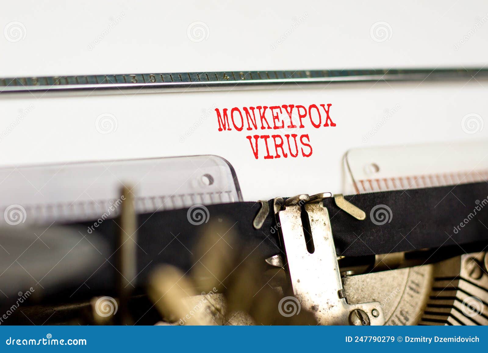 monkeypox virus . concept words monkeypox virus typed on retro typewriter. medical and monkeypox virus concept. copy space.