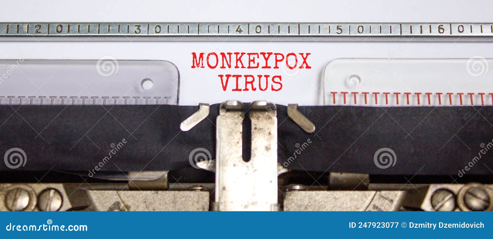 monkeypox virus . concept words monkeypox virus typed on retro typewriter. medical and monkeypox virus concept. copy space.