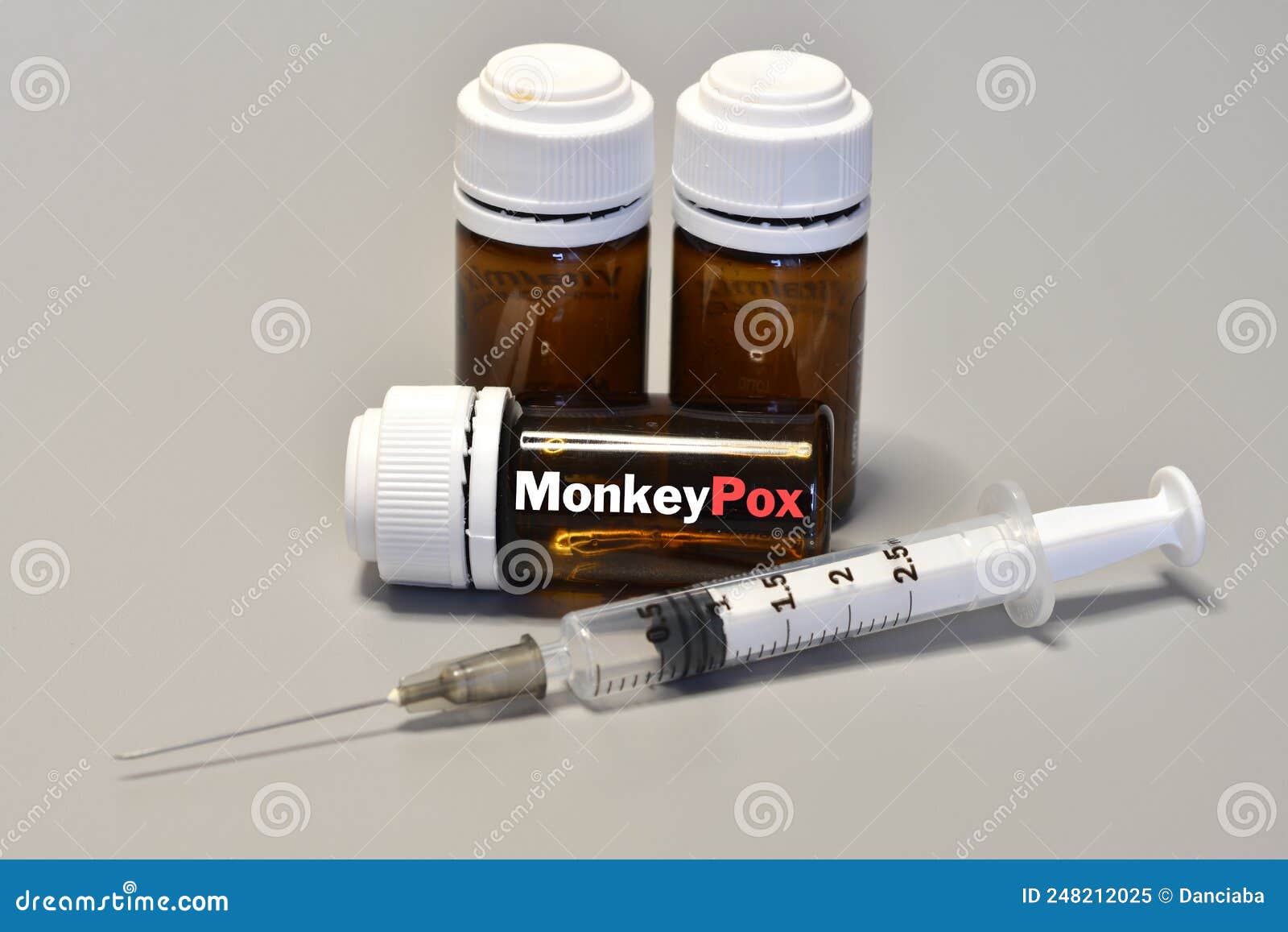monkeypox virus. syringe and vaccine. treatment for new virus monkeypox