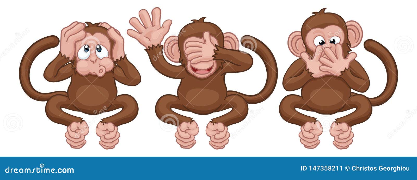 monkeys see hear speak no evil cartoon characters