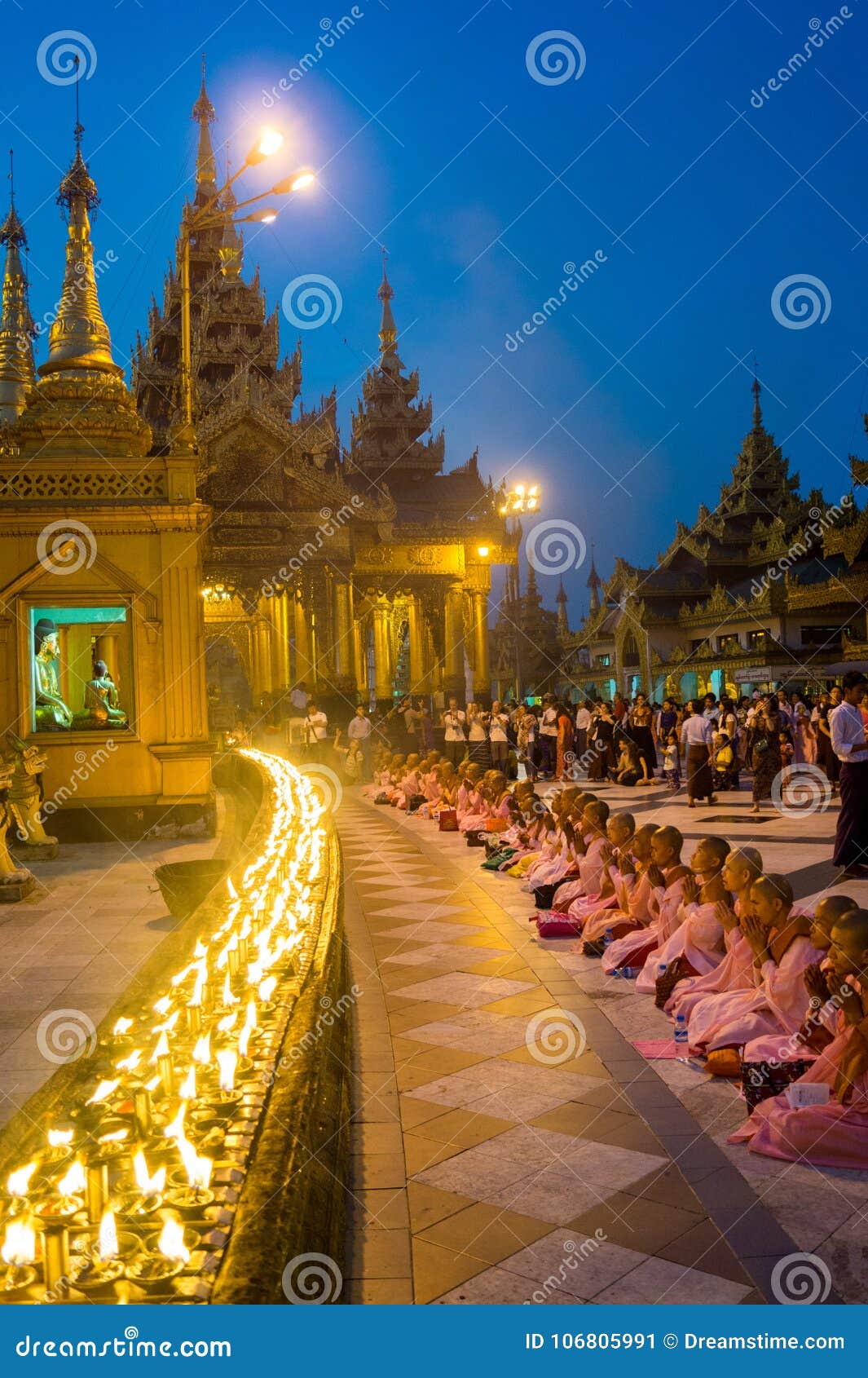 Monks Praying in Front of Candles Editorial Photo Image of angkor
