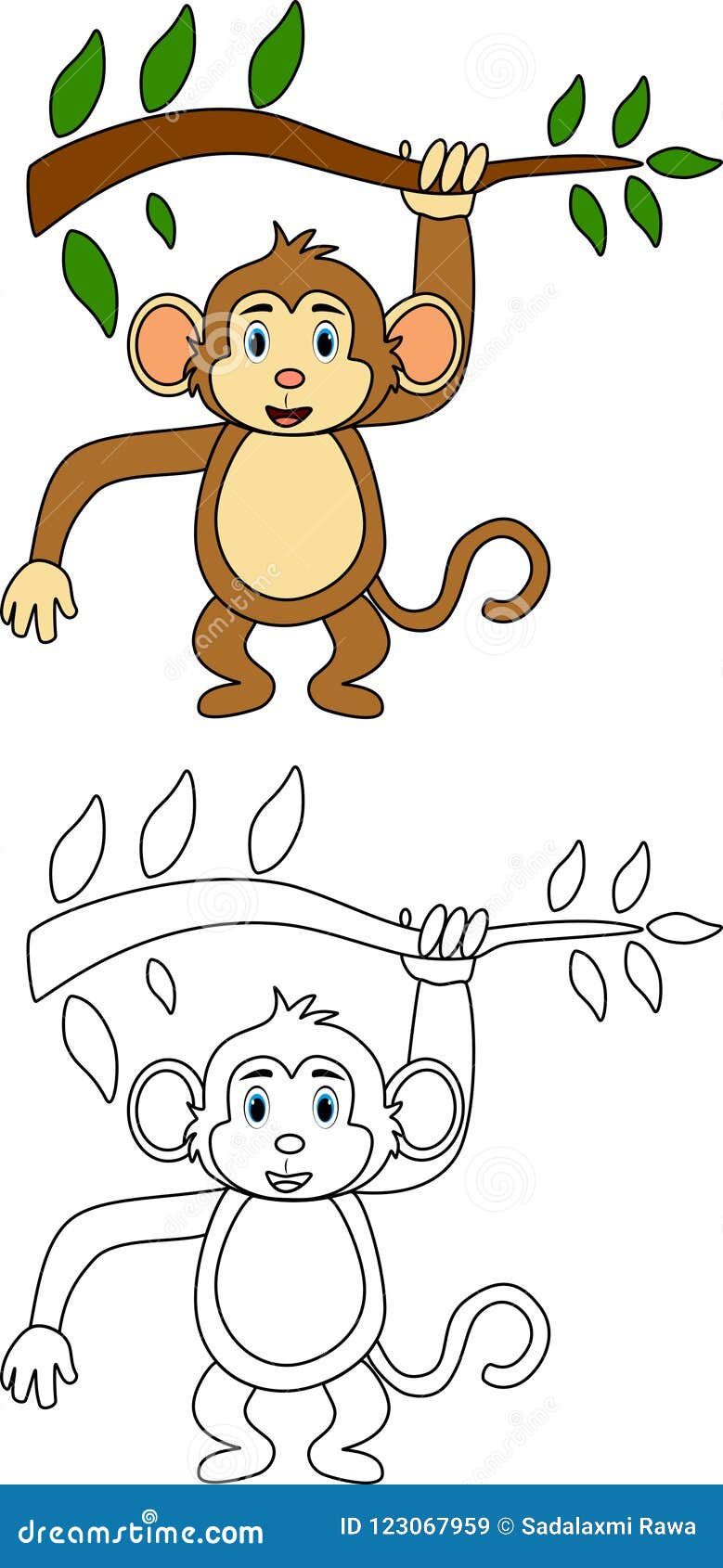 Аппликация обезьяна на Пальме