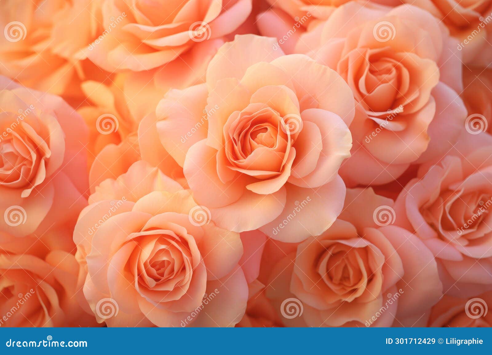 monochrom soft pastel background. peach colored roses flowers