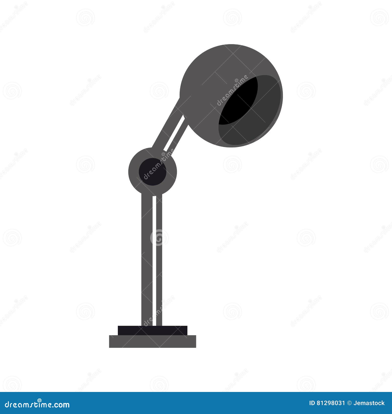 Monochromatic Lamp Bulb Light Office Icon Stock Vector - Illustration ...