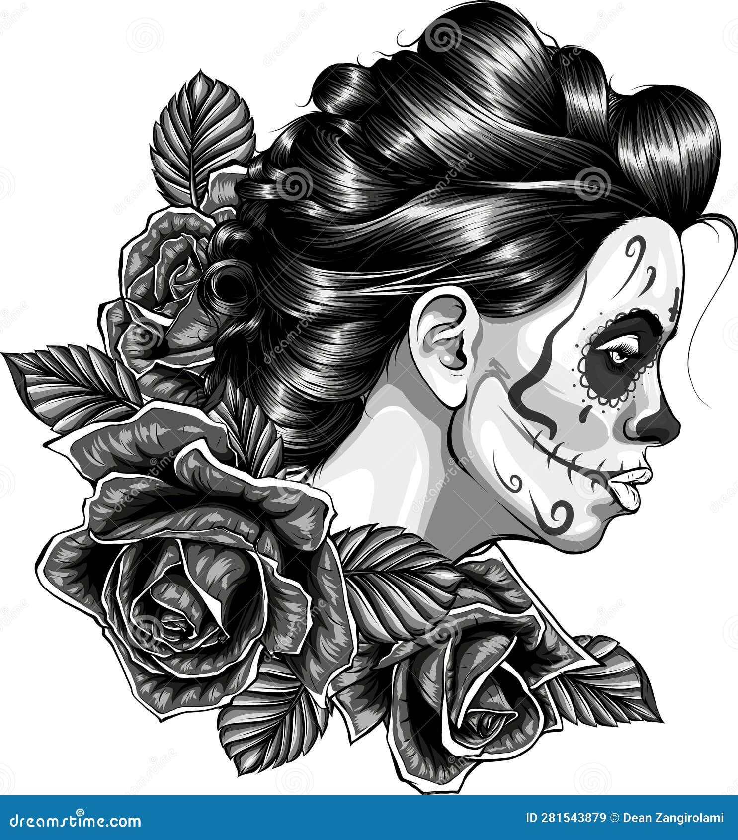 Girl with The Tattoo Sugar Skull | TikTok