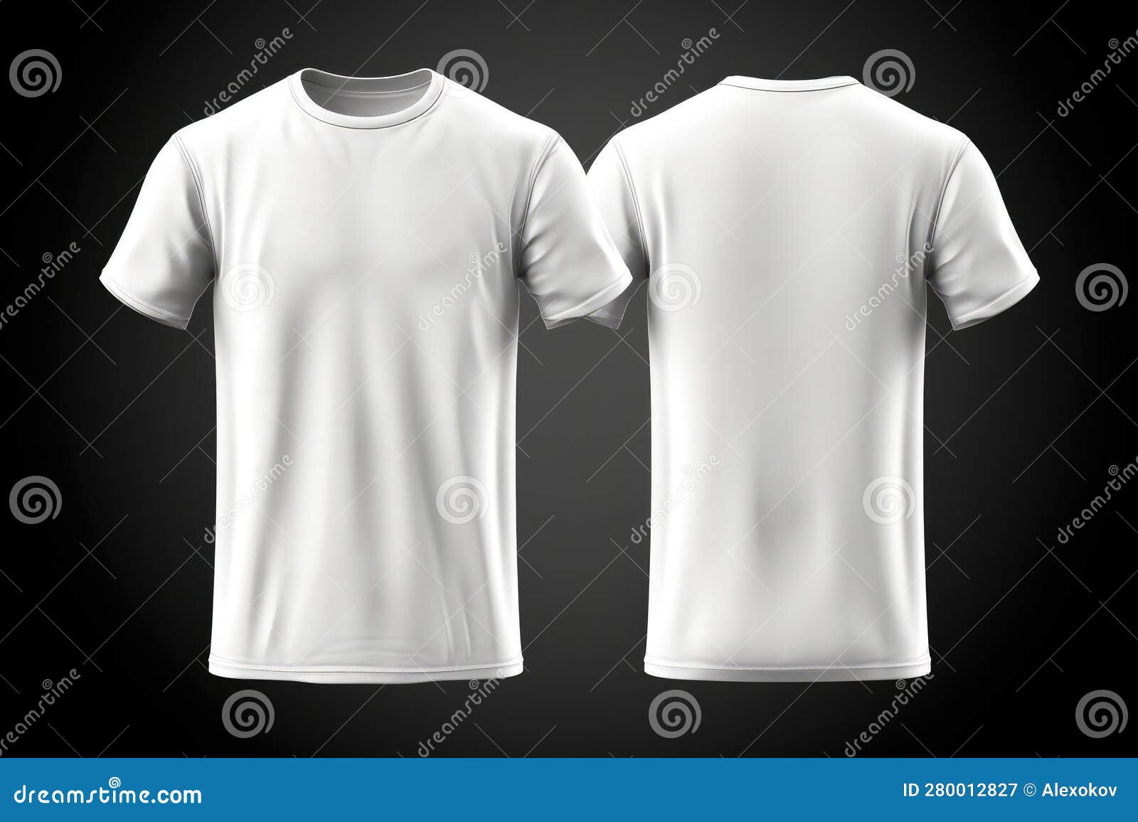 Monochromatic White Men S T-Shirt Template for Front and Back in ...