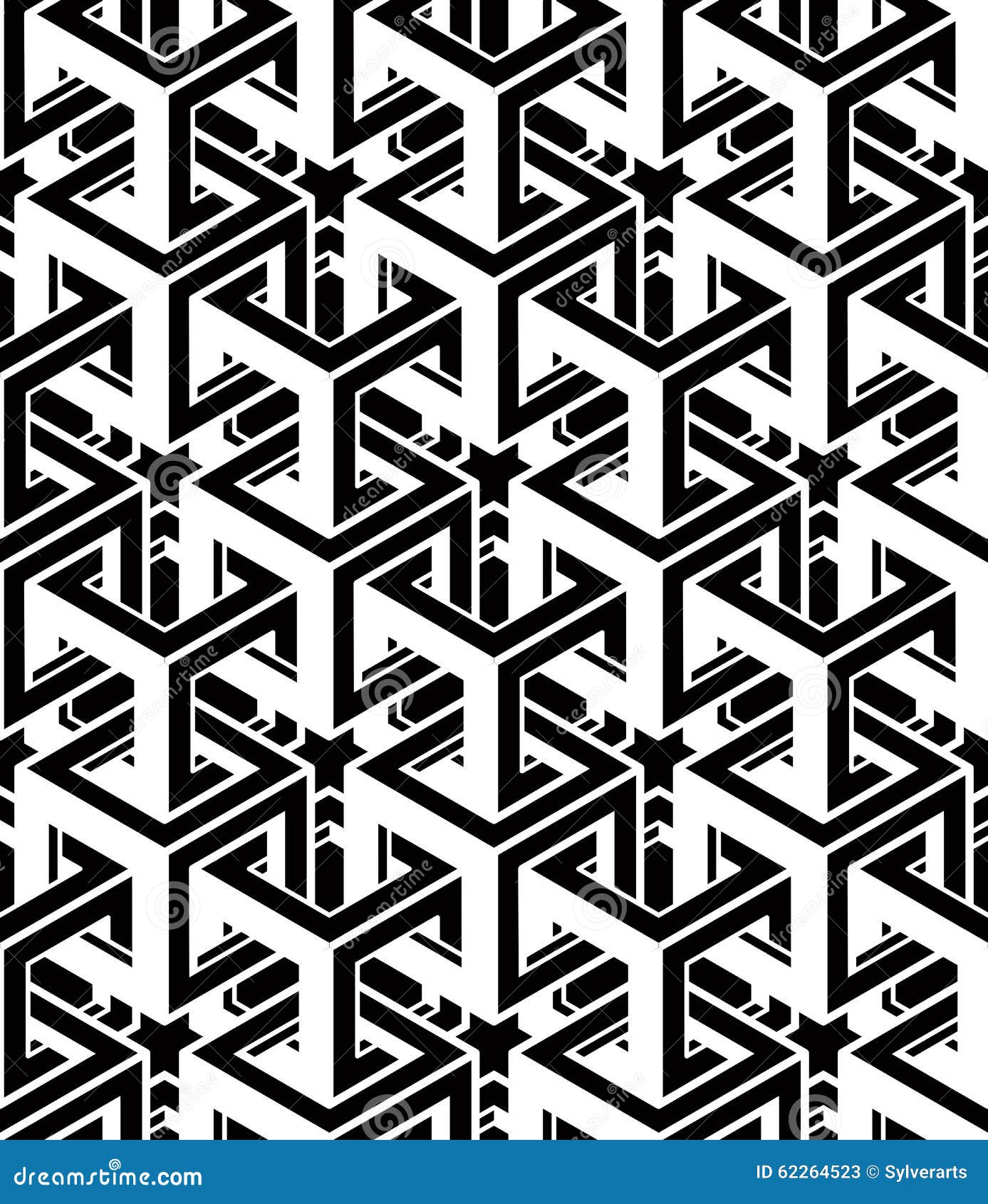 monochrome abstract interweave geometric seamless pattern. 