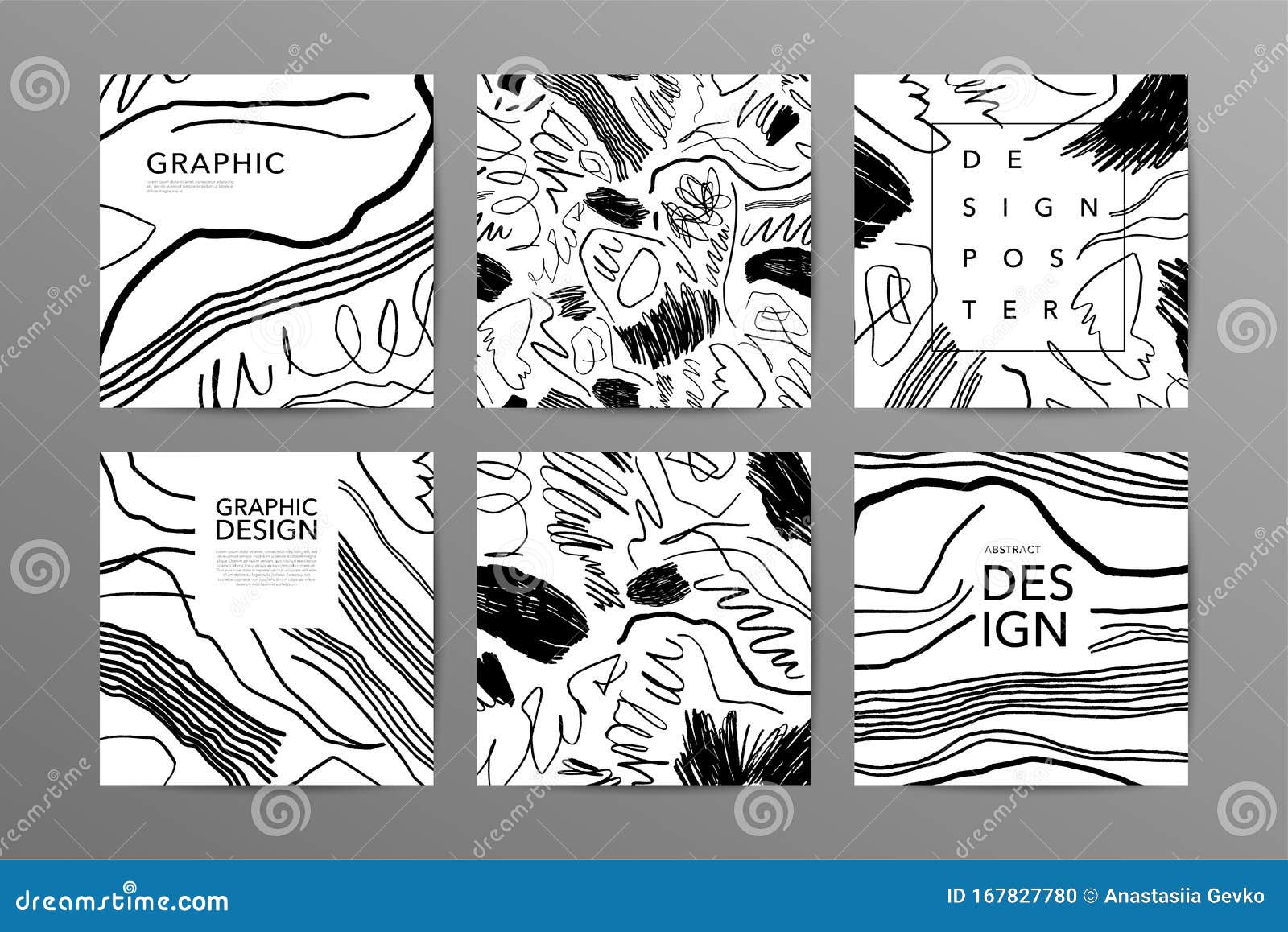 monochrome abstract  posters set