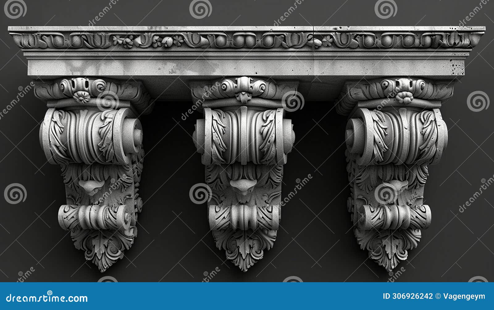 monochrome architectural stonework featuring ornate corinthian capitals and detailed friezes