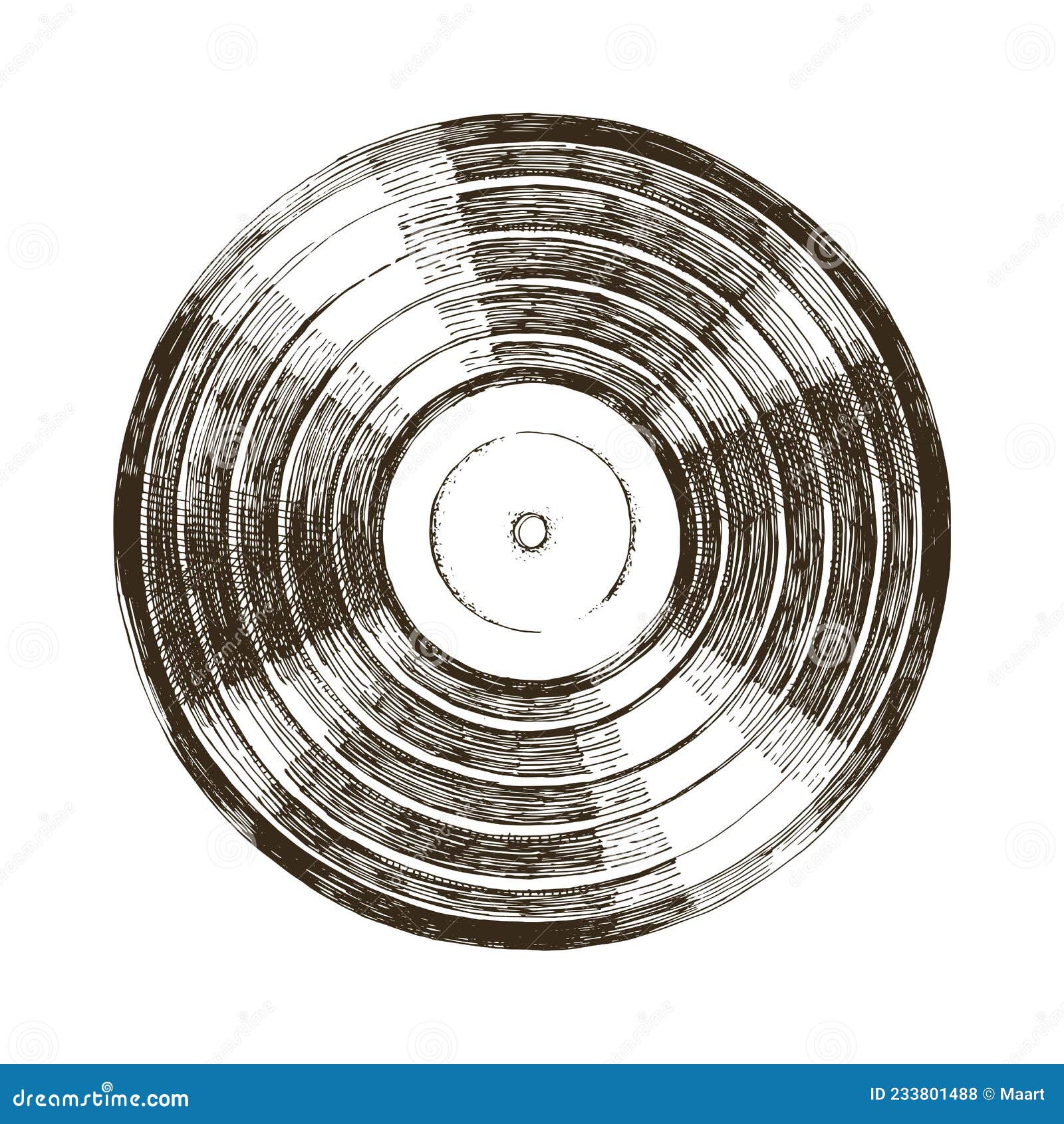 Monochrome Black Musical Long Play Album Disc. Stock Vector ...