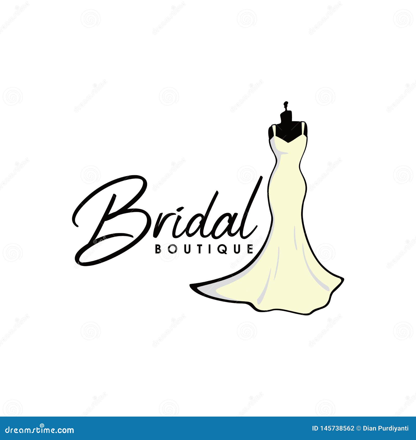 Monochrome Bridal  Boutique Logo  Wedding Dresses Logo  