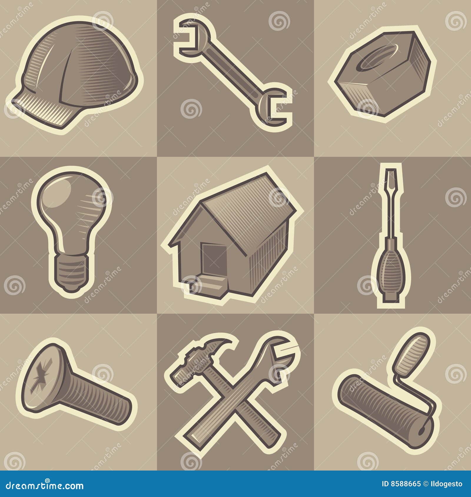 monochrome construct icons