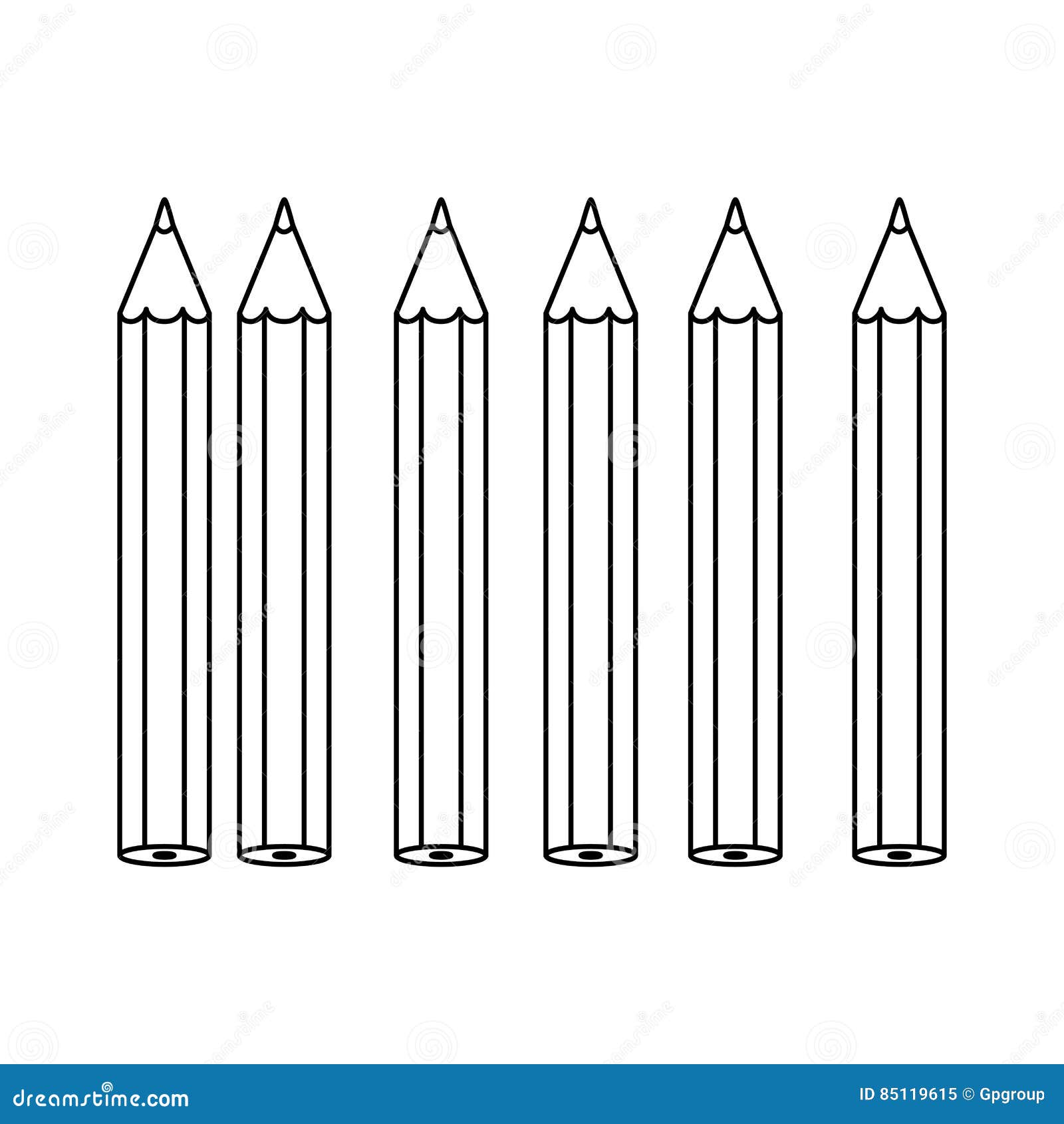 Monochrome Contour with Pencils Set Stock Vector - Illustration of ...