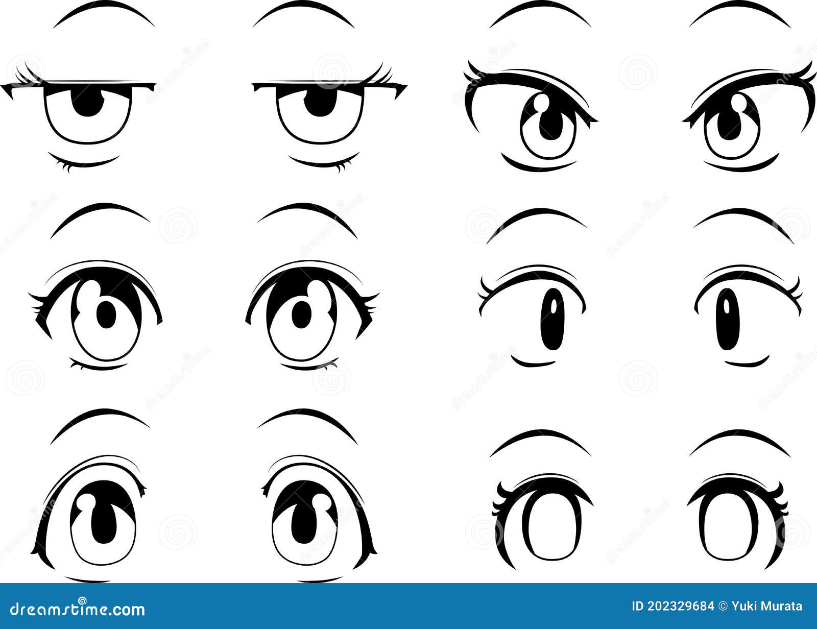 This is a illustration of Cute anime-style eyes in normal times