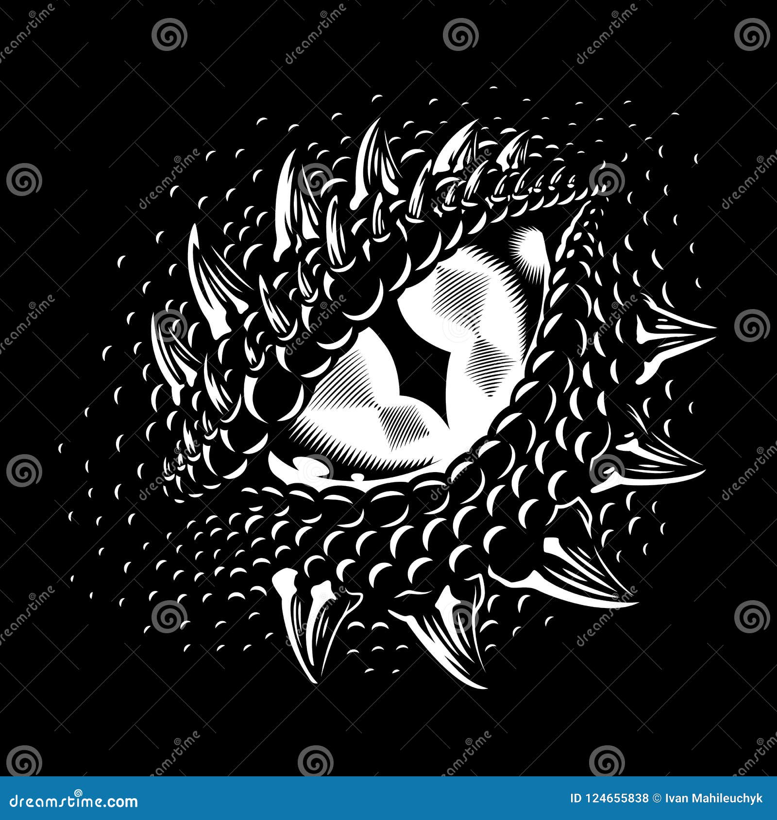 monochrome dragon eye