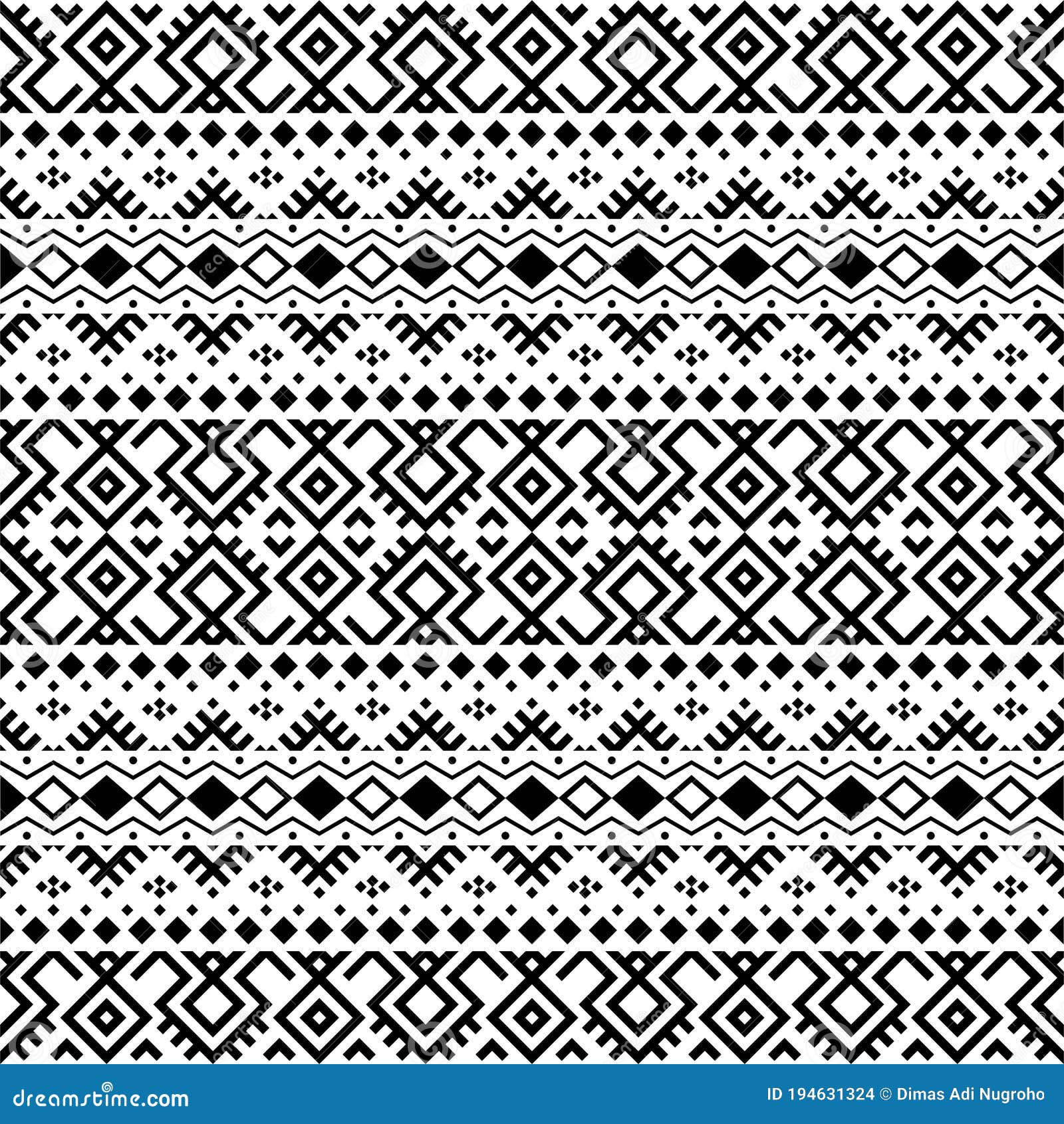 Monochrome Ethnic Pattern Illustration Design Texture Background in ...