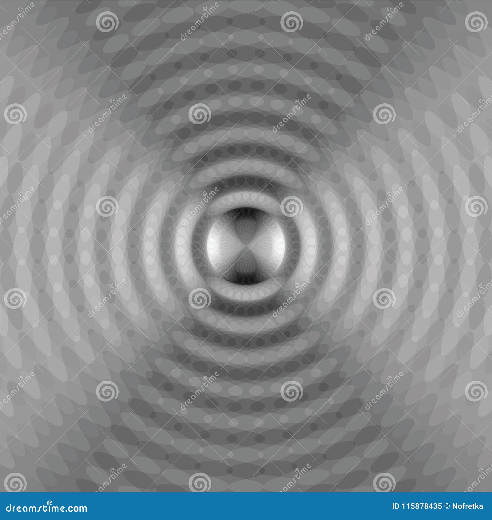 Monochrome Expanding Waves Intersect in the Center. Optical Volume
