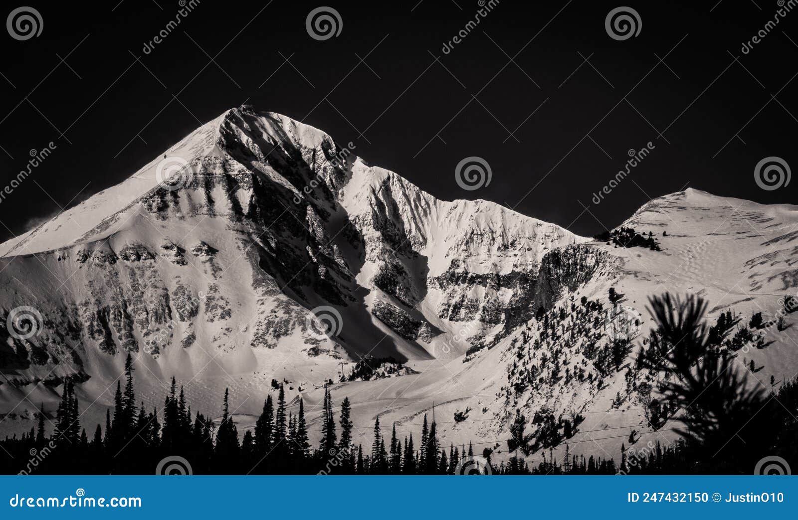 monochrome lone peak mountain