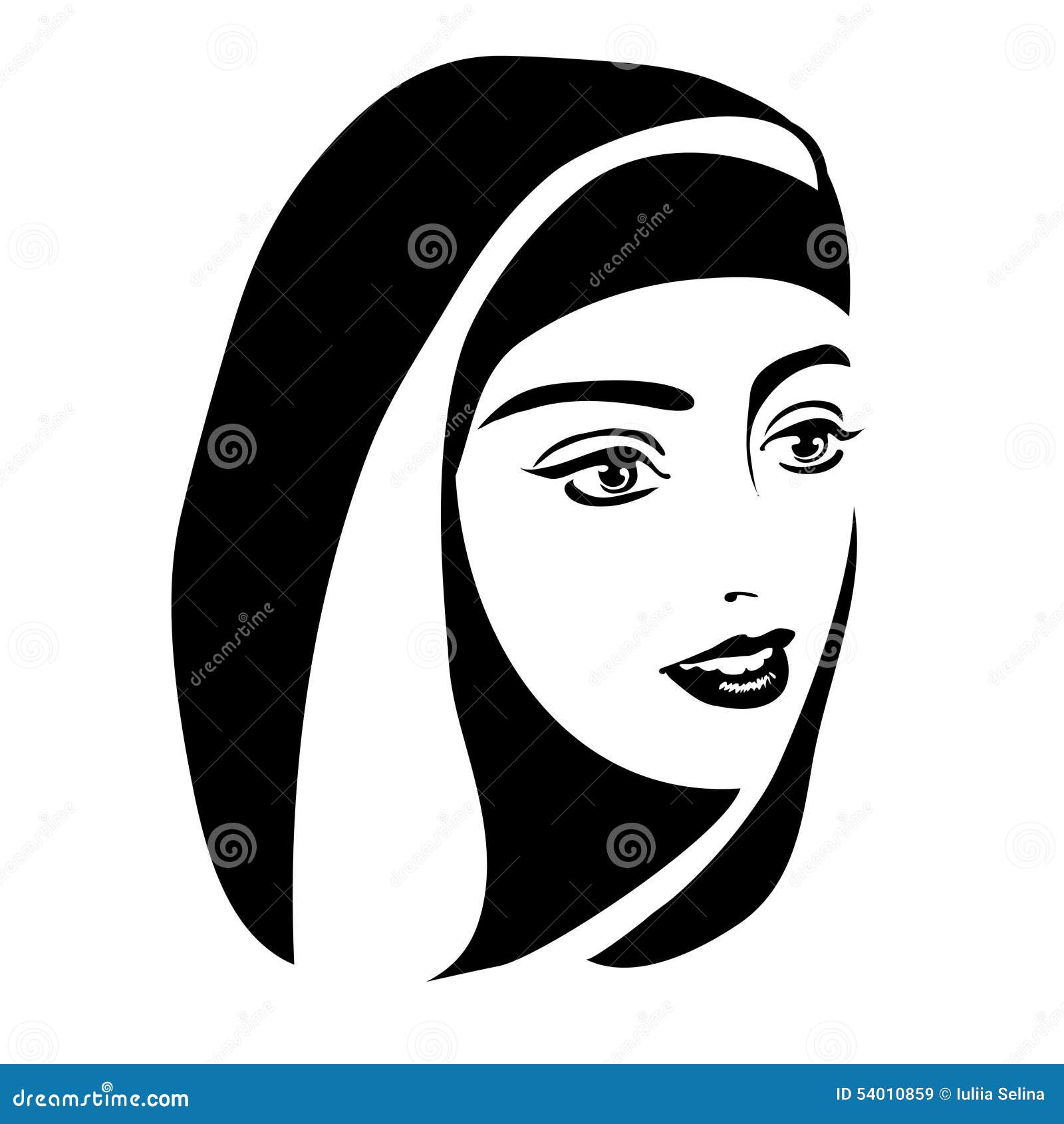 Monochrome Portrait Of A Muslim Woman In A Hijab Stock 