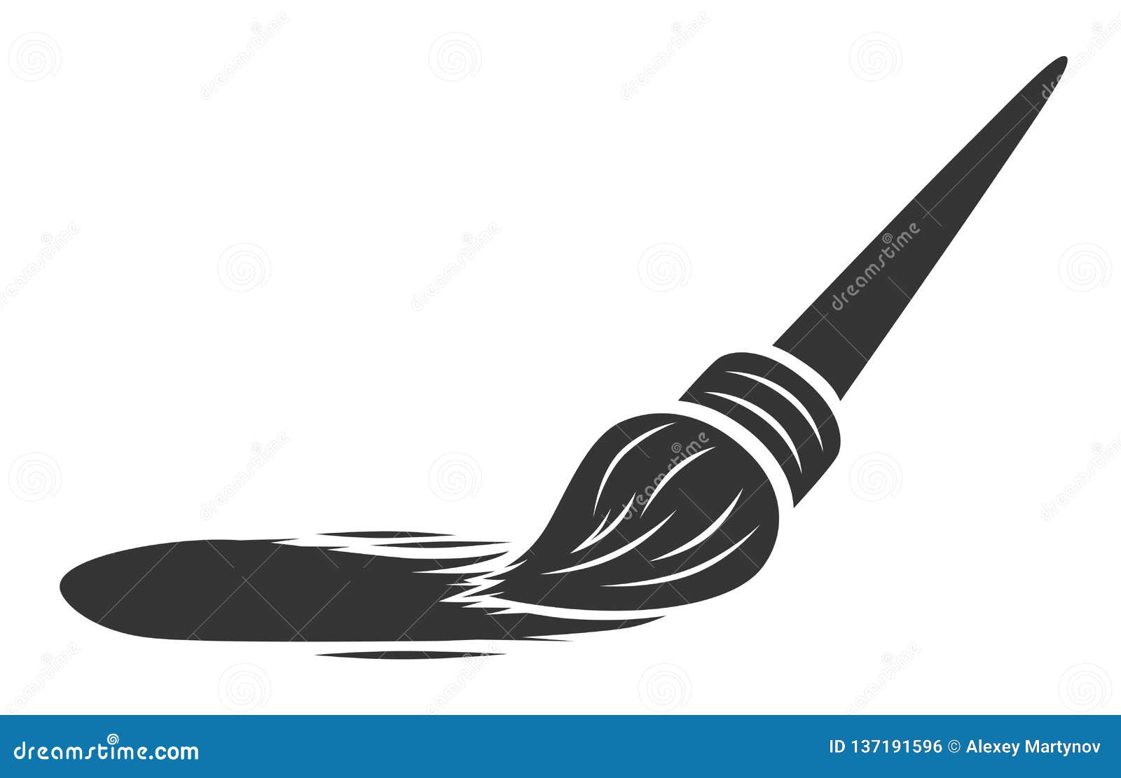 Monochrome Round Paint Brush Stock Vector Illustration of service