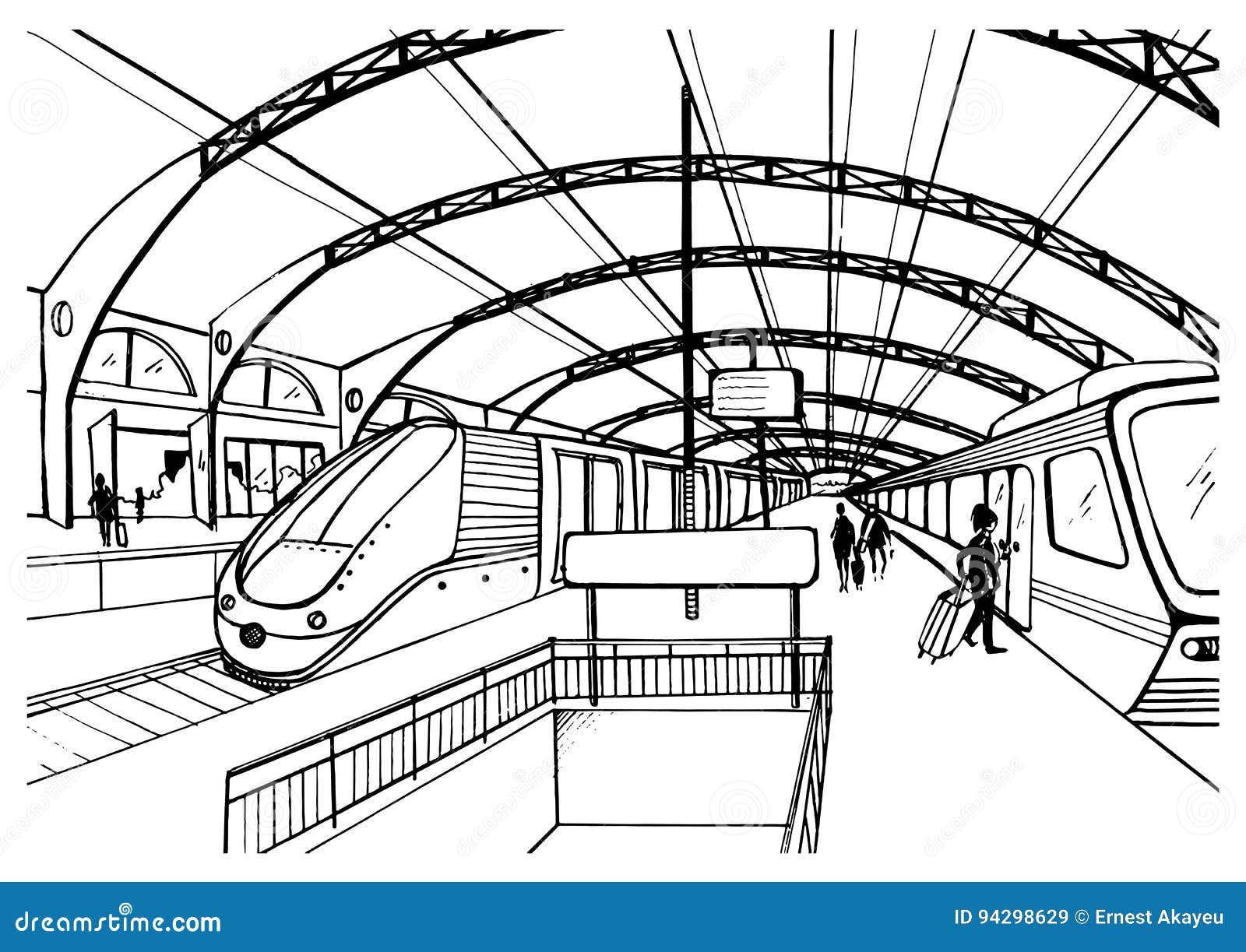 Image Result For Perspective Dungeon Draw Train Sketch, - Railway Station  Drawing Transparent PNG - 480x720 - Free Download on NicePNG