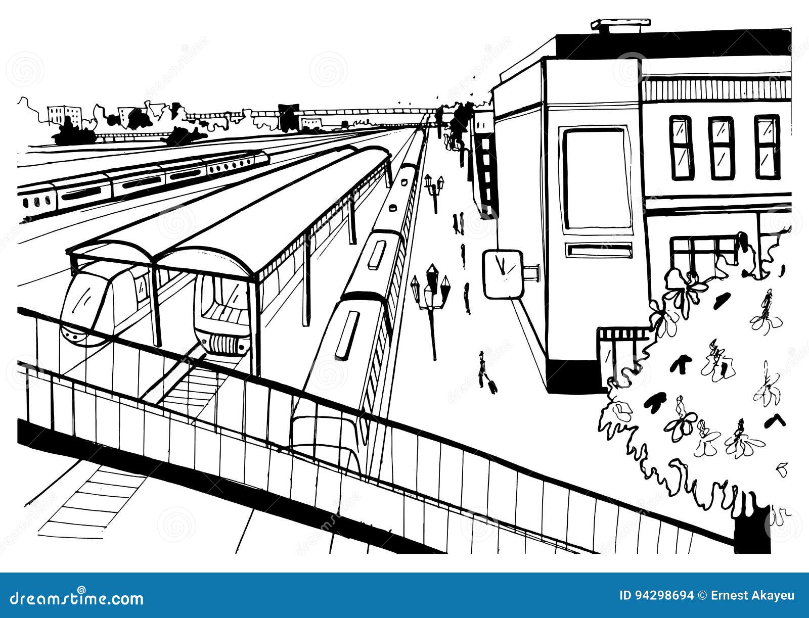 Station Sketch  Perspective art Linear perspective drawing Perspective  drawing architecture