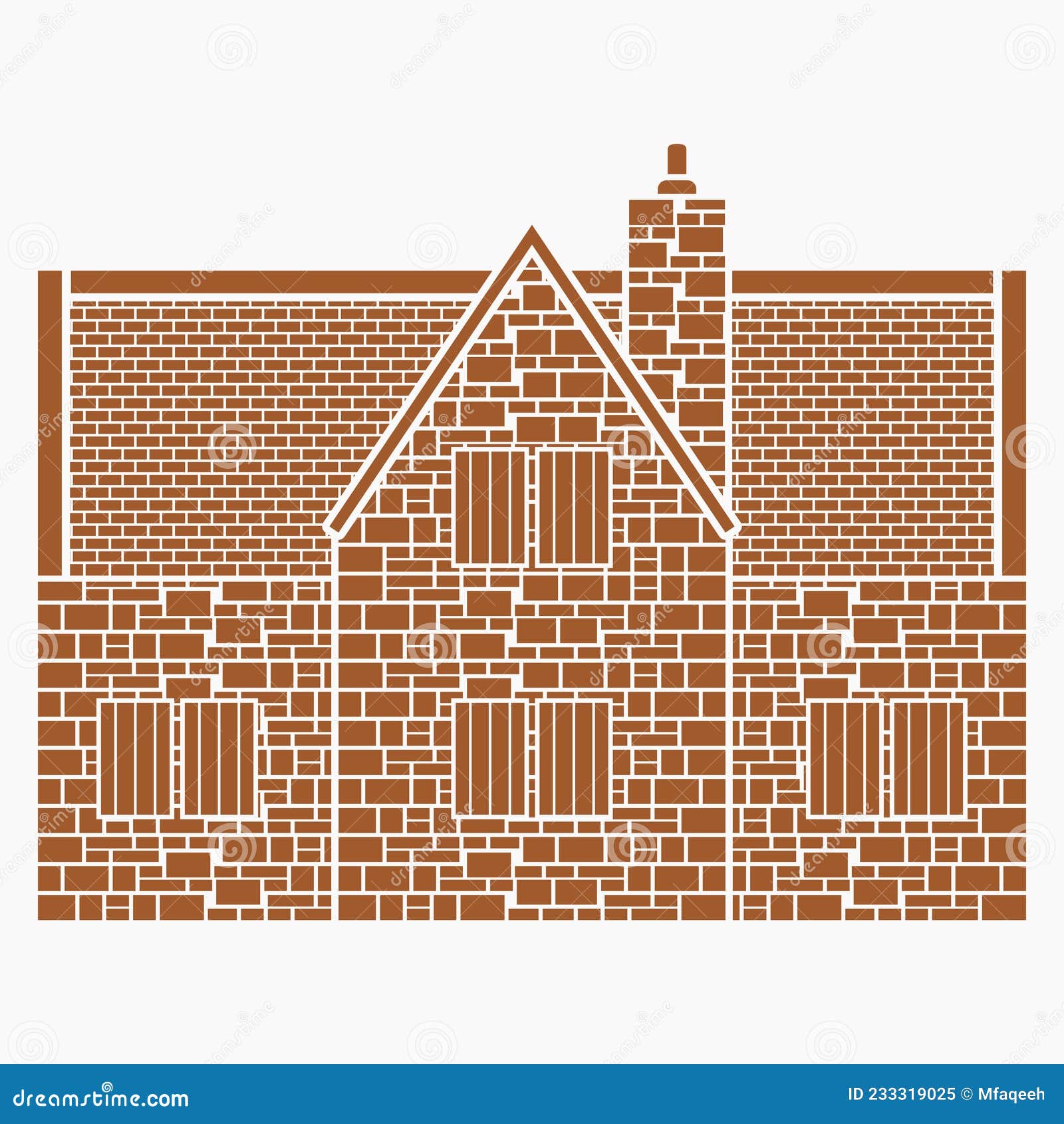 Monochrome Style Side View Traditional English House Vector