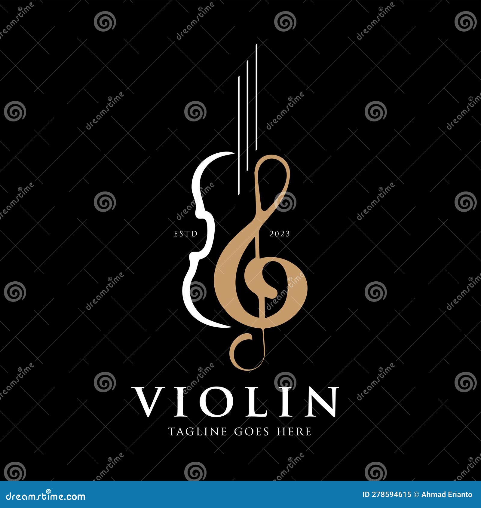 Monochrome Vector Illustration of Viola Cello Violin and Treble Clef on a Dark Background Stock