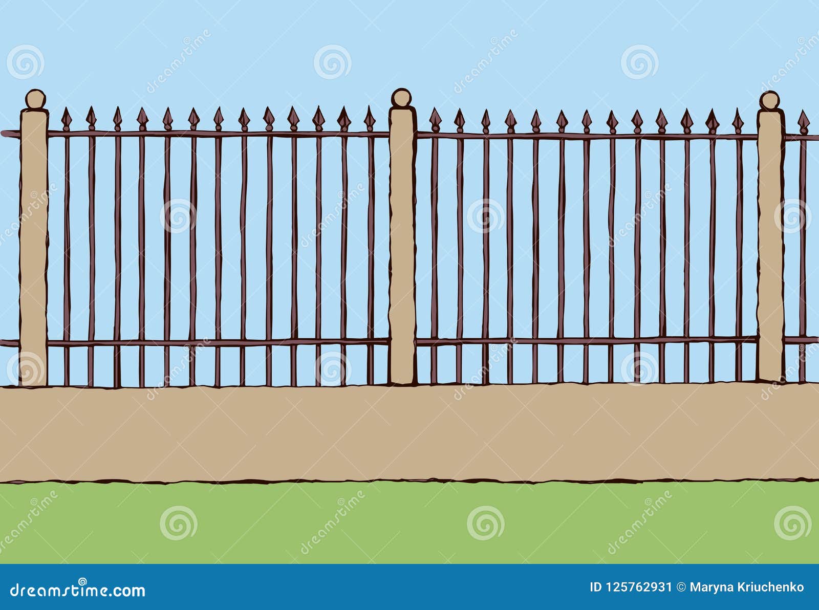 Fence. Vector drawing stock vector. Illustration of column - 125762931 Fence. Vector drawing stock vector. Illustration of column - 125762931