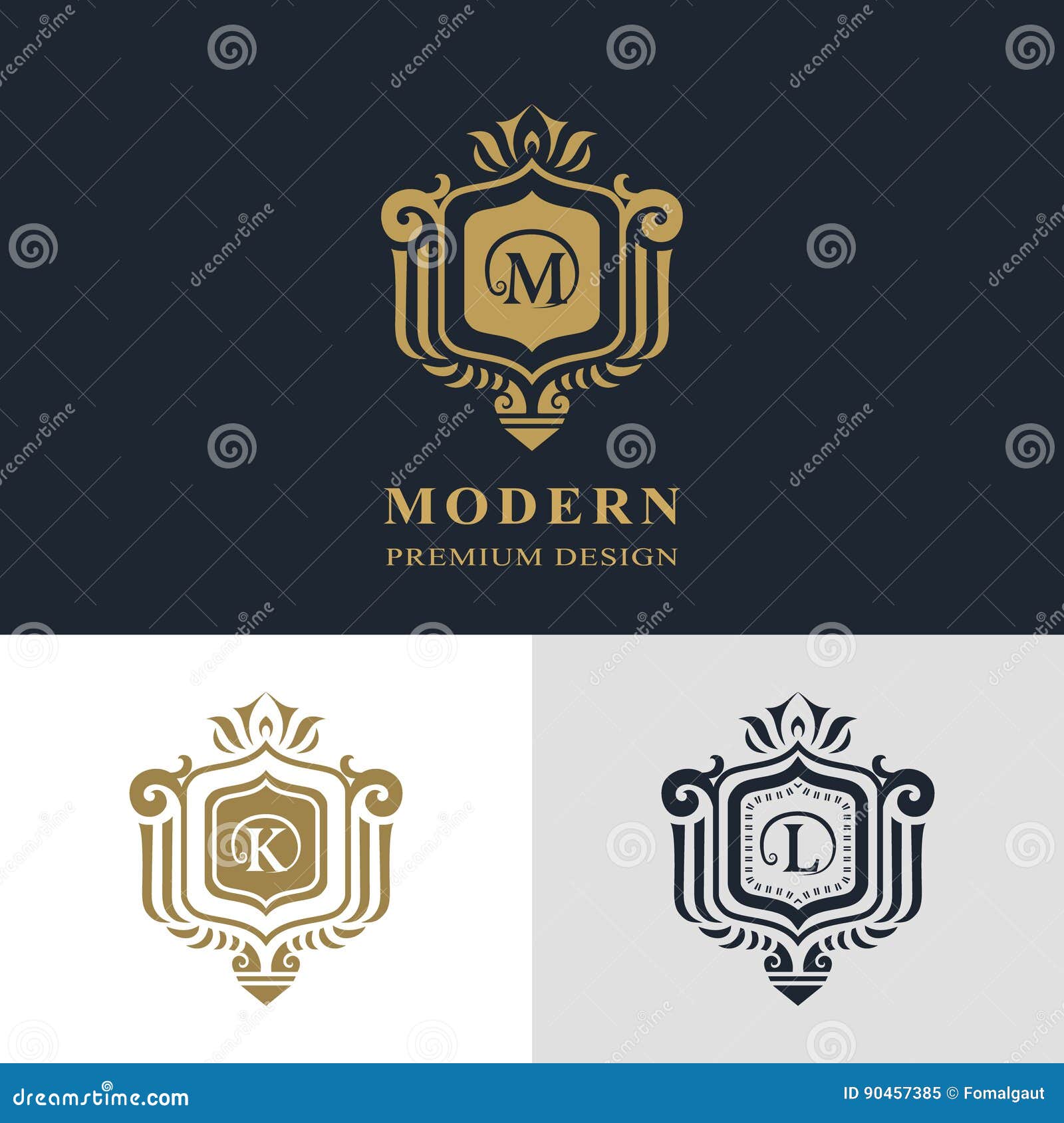 Elegant monogram letter m logo design template Vector Image