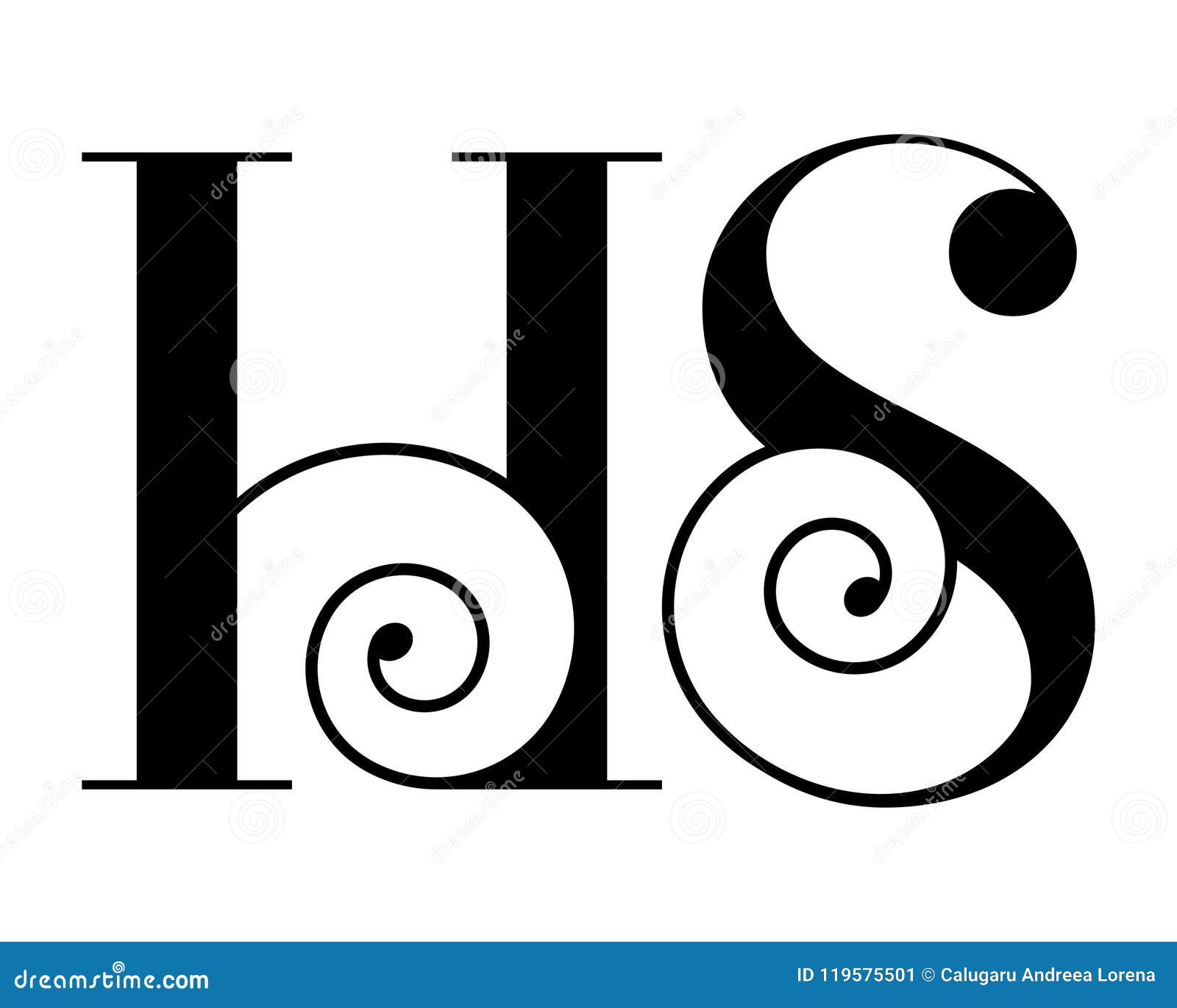 Monogram Hs Minimal And Abstract Alphabet Letter Sh Hs H And S Logo Stock Vector Illustration Of Graphics Balance