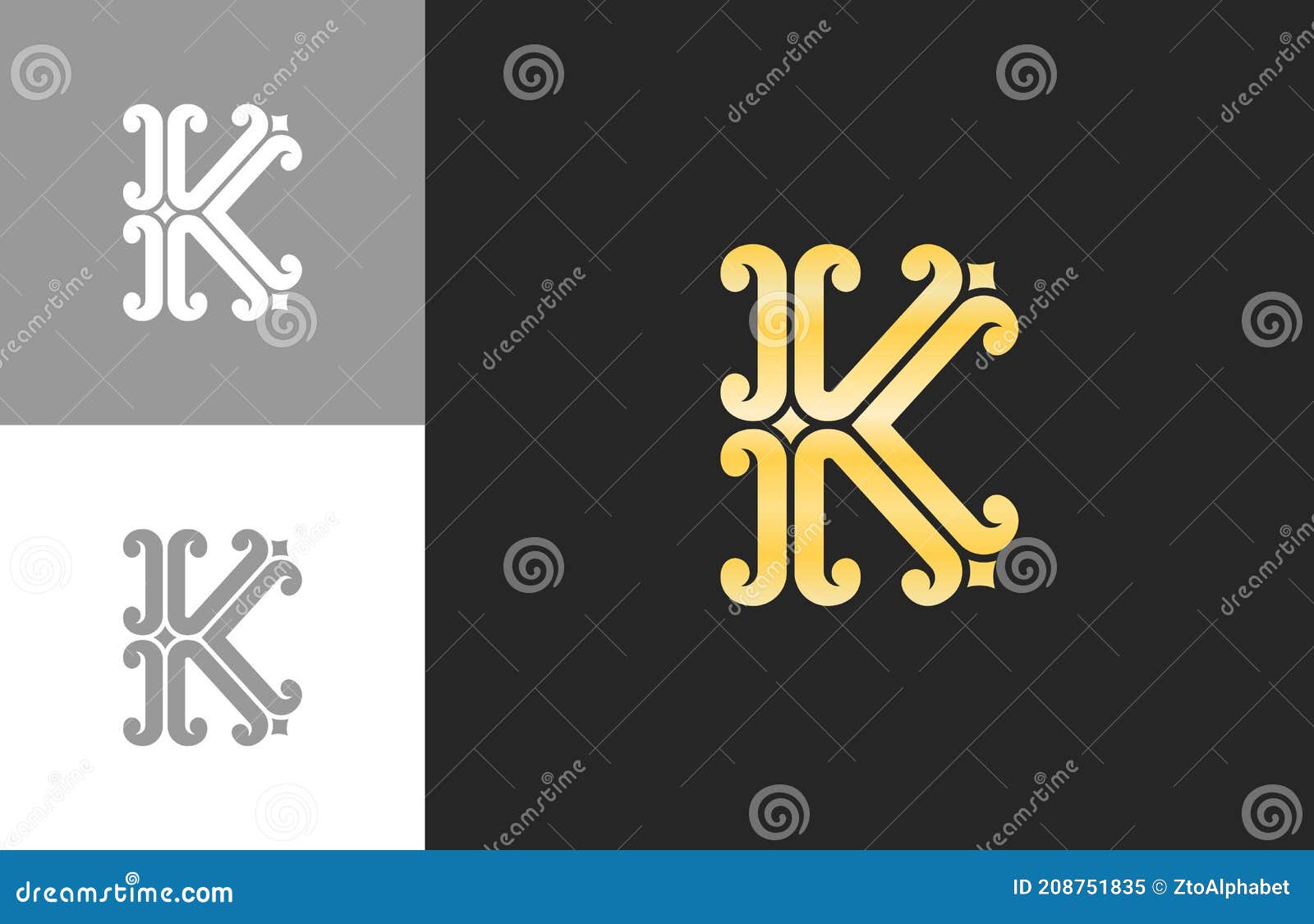 monogram letter k company name logo