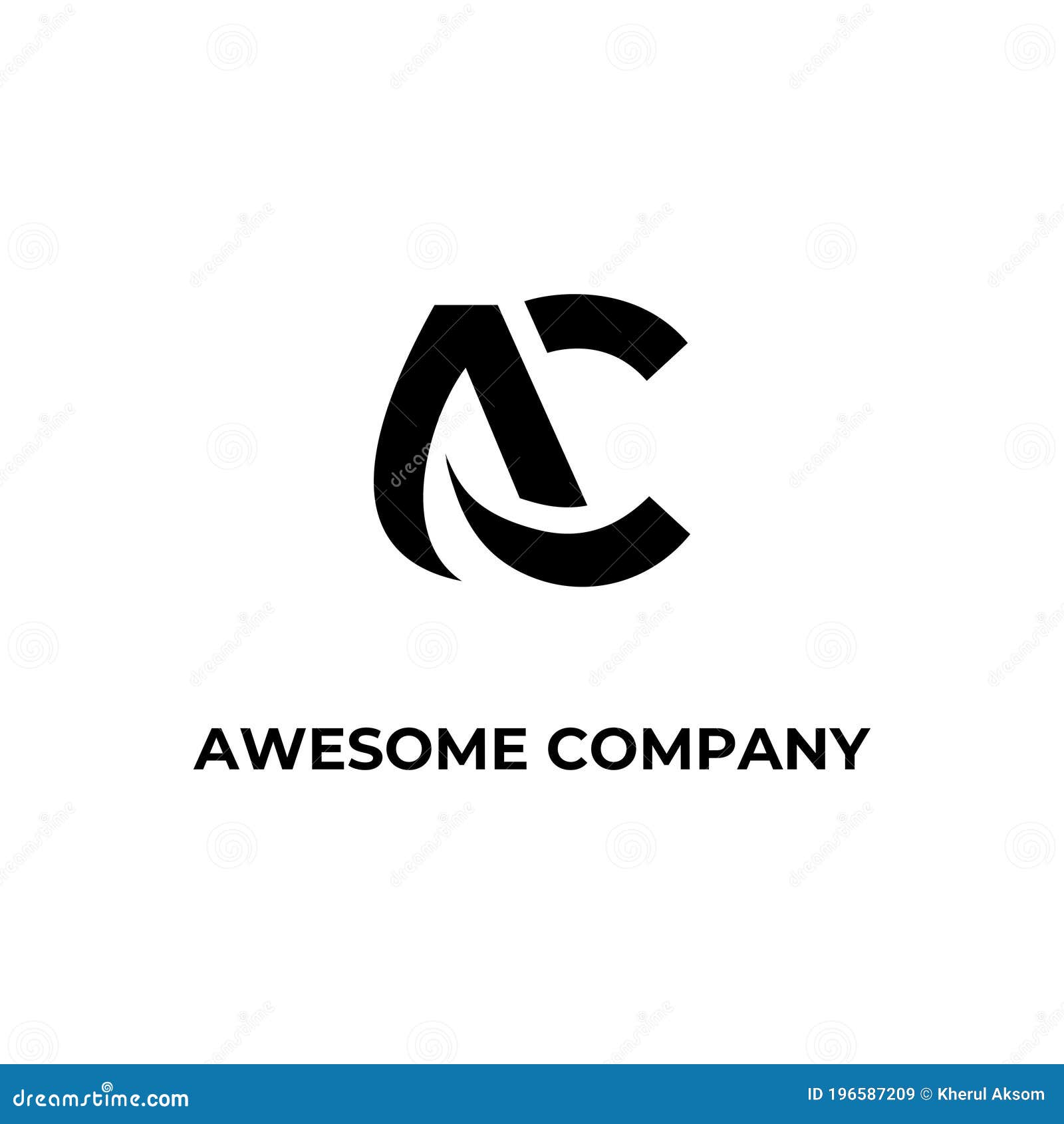 Monogram Logo Initial AC Letter. Simple White and Black Vector Design Stock Vector