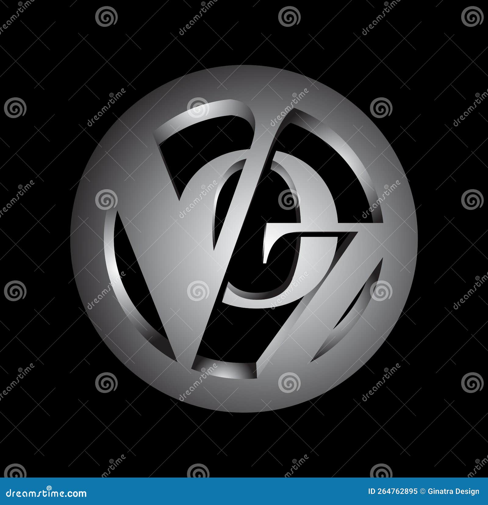 monogram logo initial letters voz