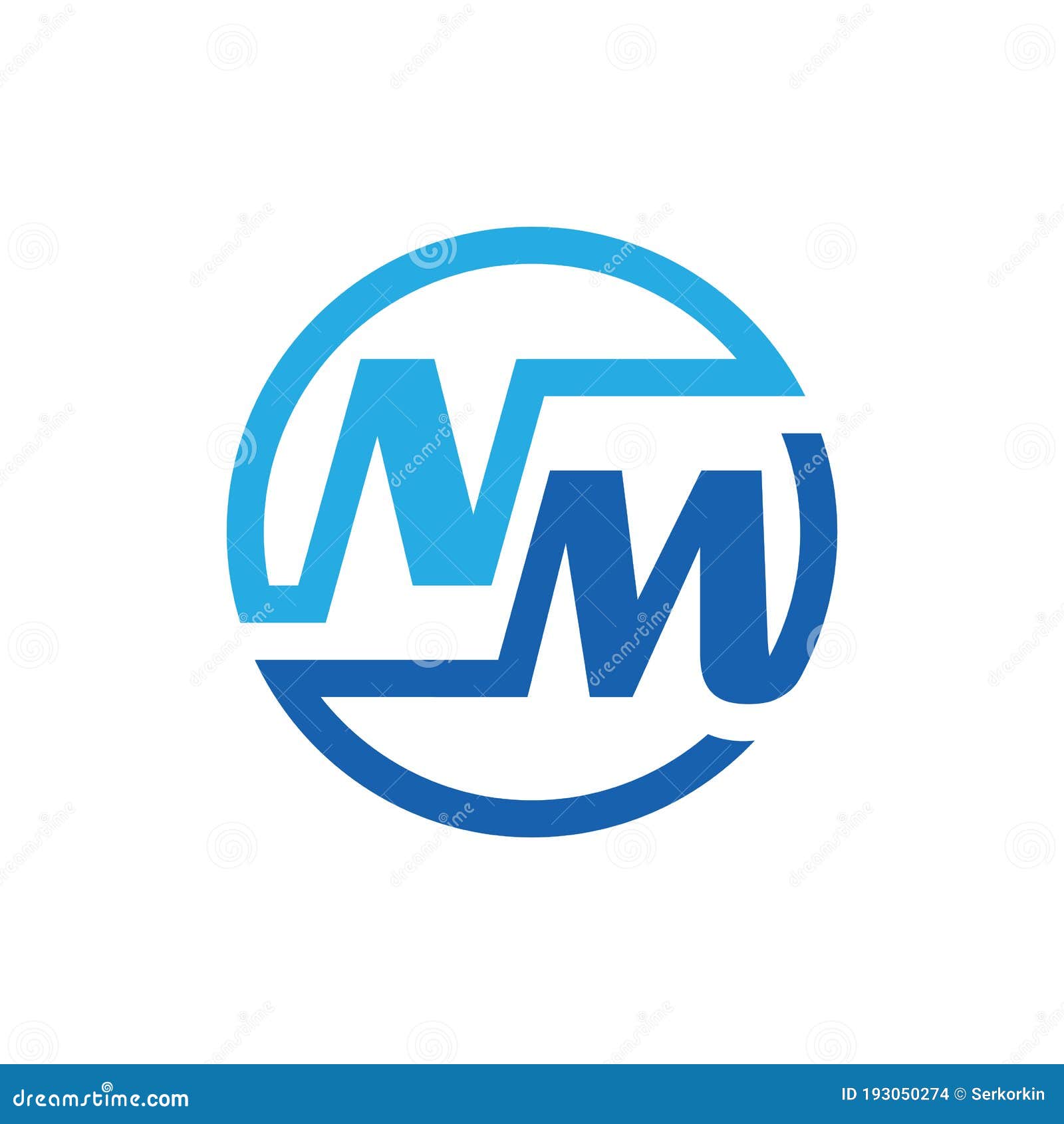 Monogram NM Initial Letters - Concept Logo Template Design. Initials N ...