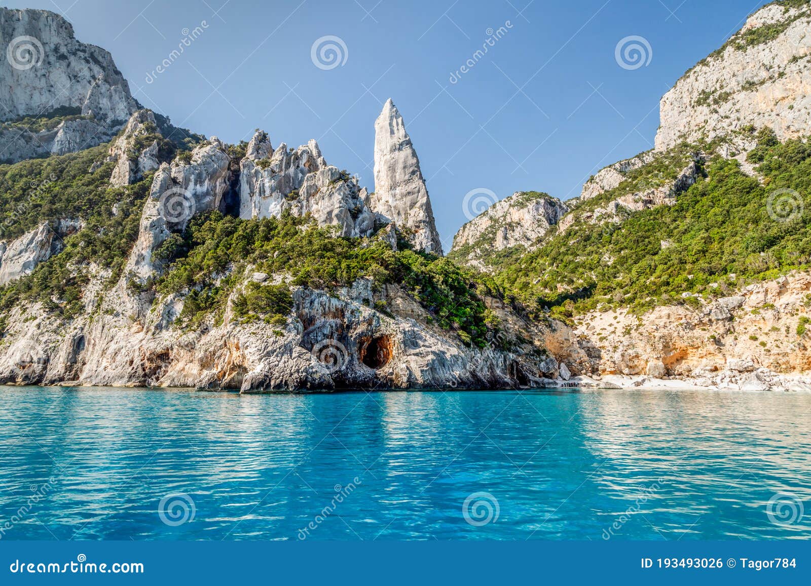 The Monolith Of Pedra Longa Baunei Province Of Ogliastra East Sardinia Italy Stock Photo Image Of Ocean Mountain