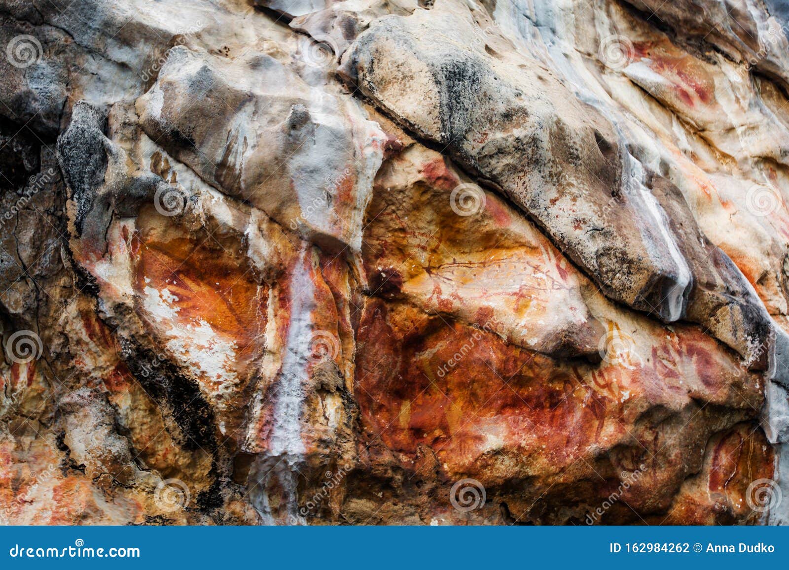 monolithic cave paintings misool, raja ampat indonesia