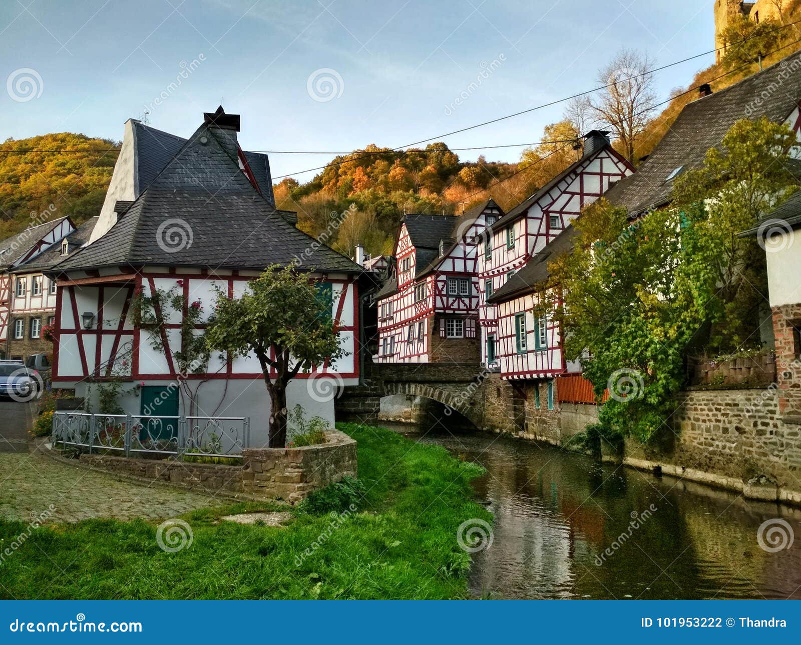 Monreal, One of the Most Beautiful Towns in the Eifel, Germany Stock