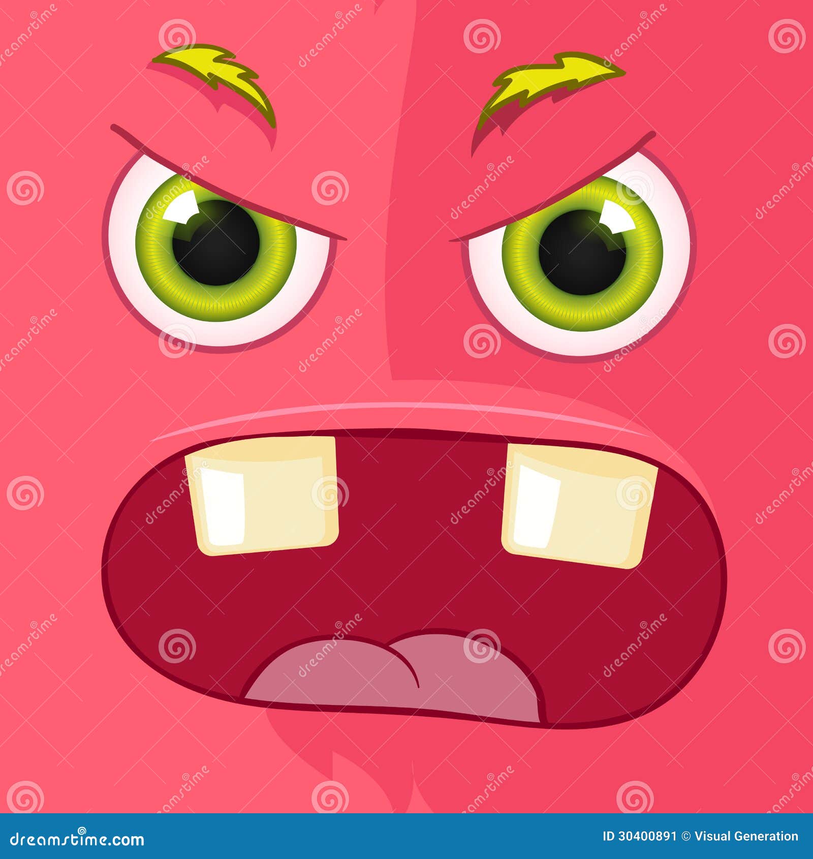 Cartoon funny monster face avatar Royalty Free Vector Image