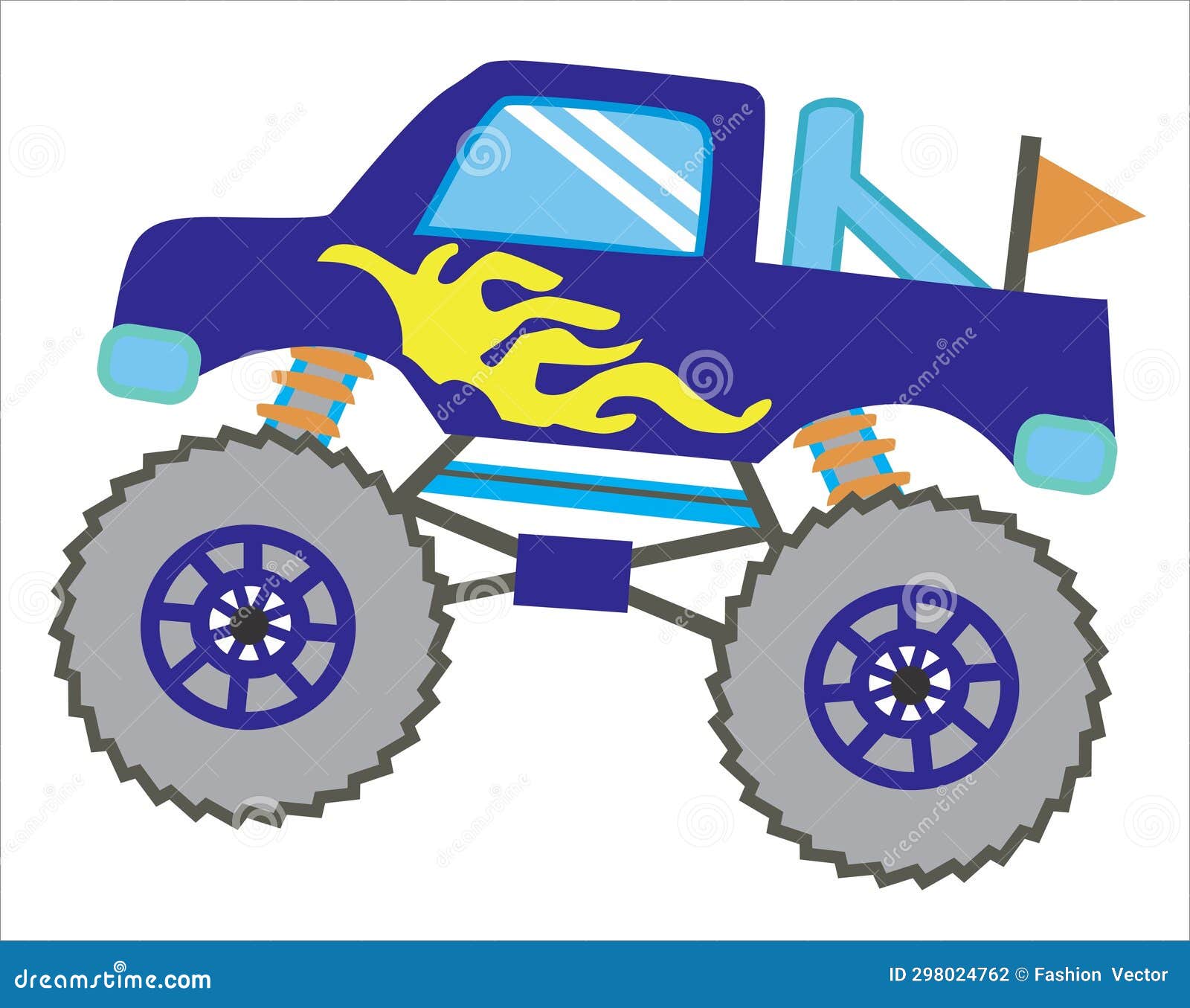 Monster car print vector stock illustration. Illustration of