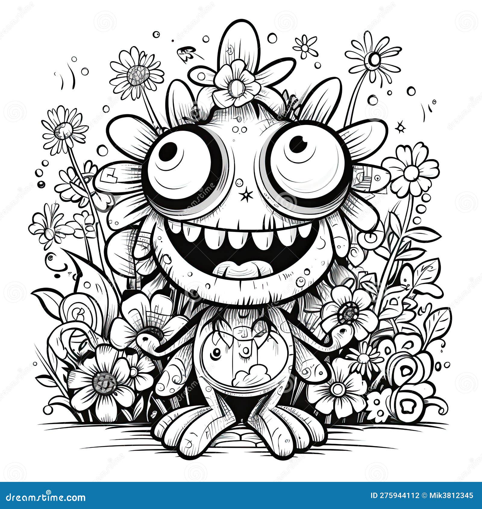 Monster for coloring book. stock illustration. Illustration of animal ...