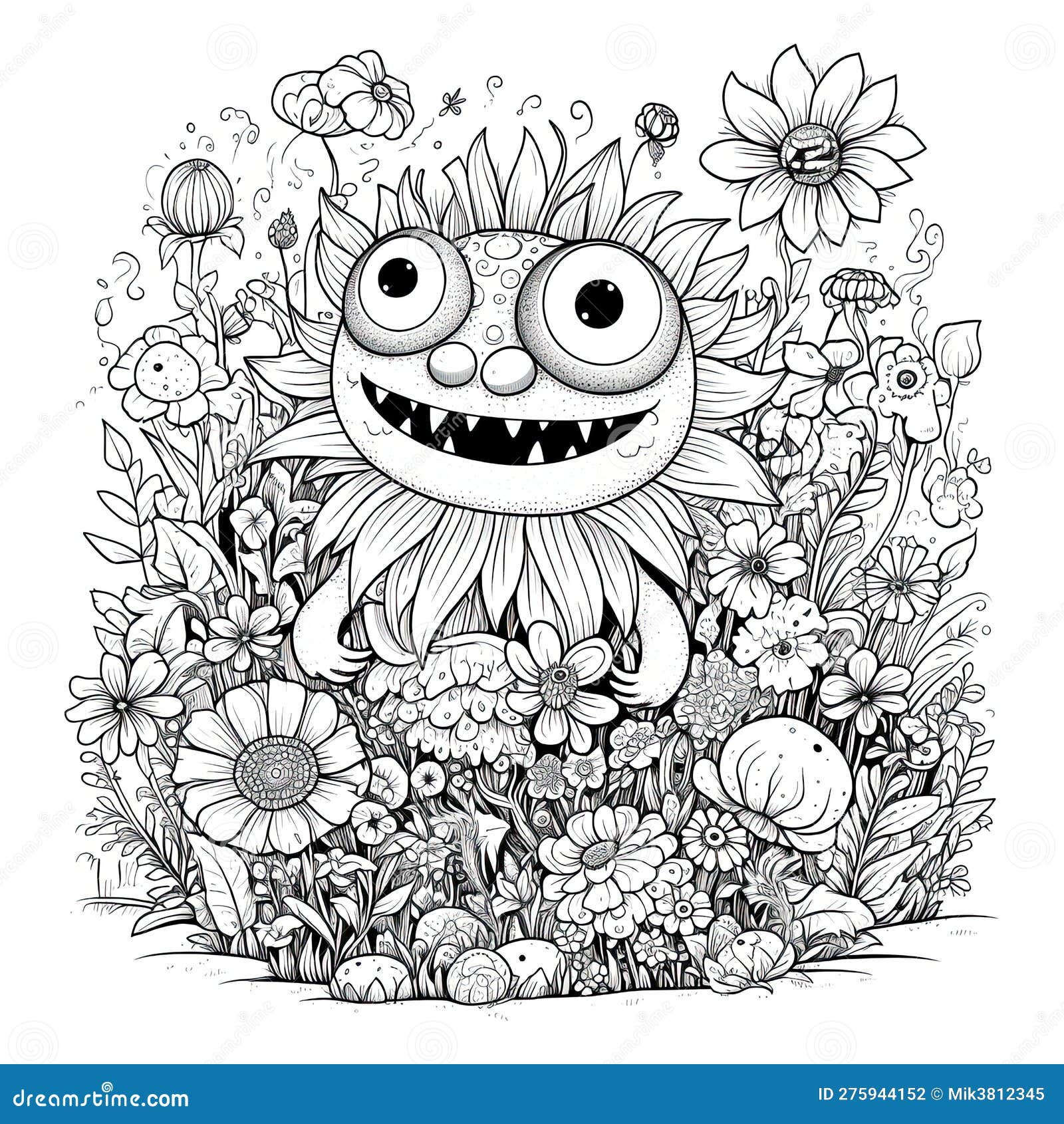 Monster for coloring book. stock illustration. Illustration of ...