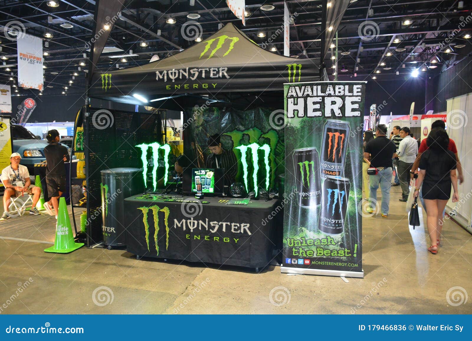 Monster Energy Drink Booth at Bumper To Bumper Prime Car Show in Pasay, Philippines Editorial
