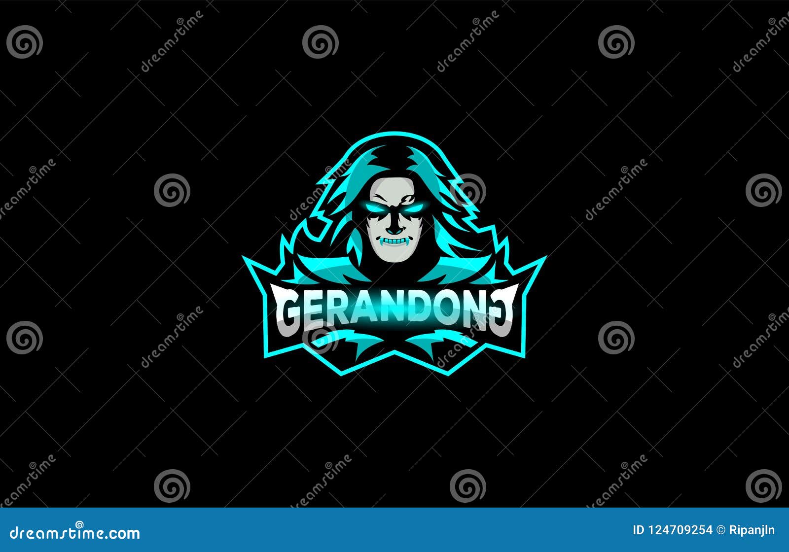 bee monster gaming esport logo design vector