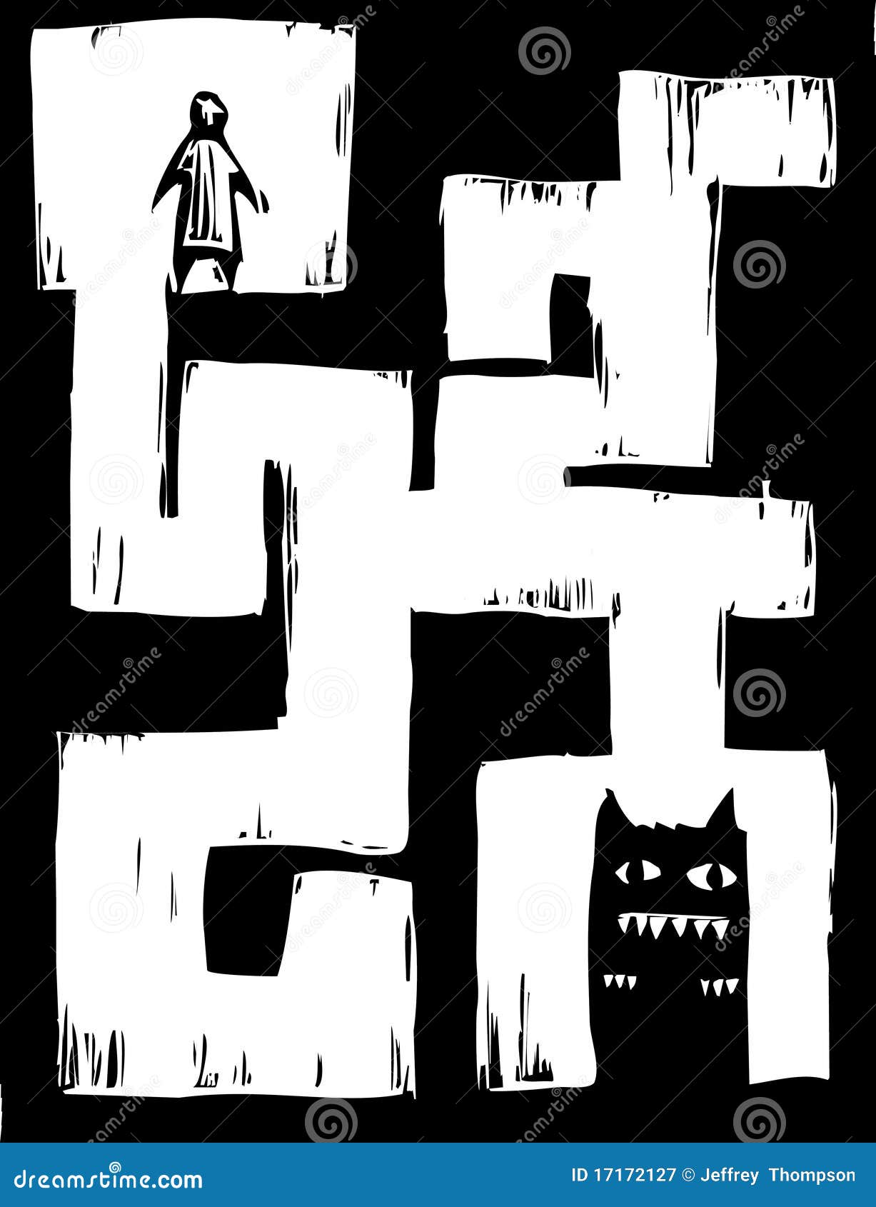 Monster Maze Cartoon Vector 17172127