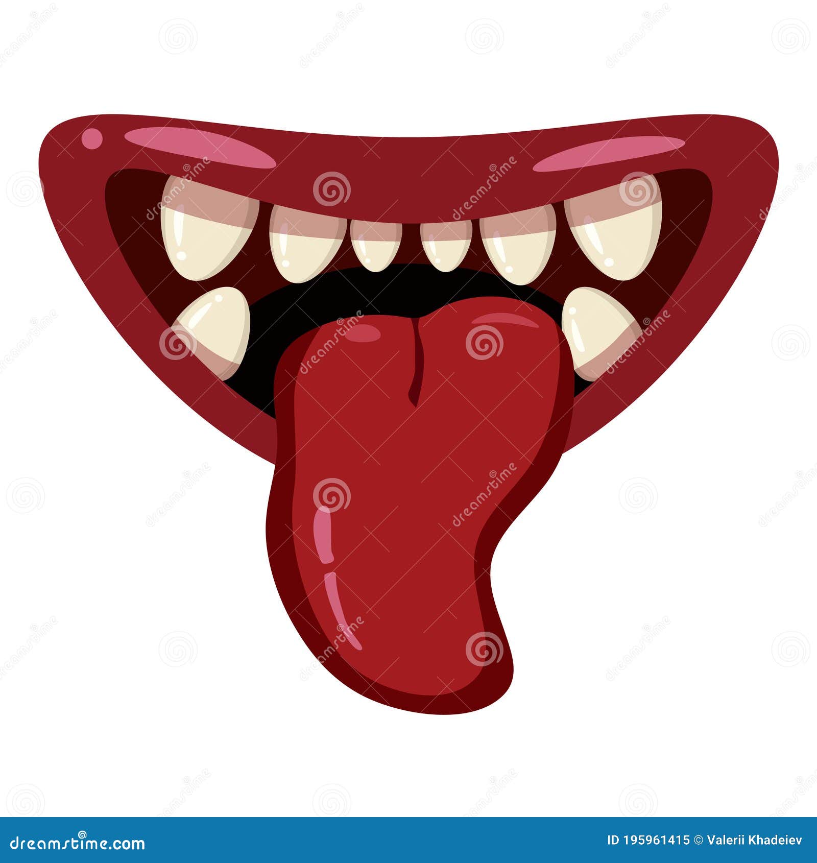 Monster Mouth Creepy and Scary. Funny Jaws Teeths Tongue Creatures  Expression Monster Horror. Vector Isolated Stock Vector - Illustration of  collage, adult: 195961415